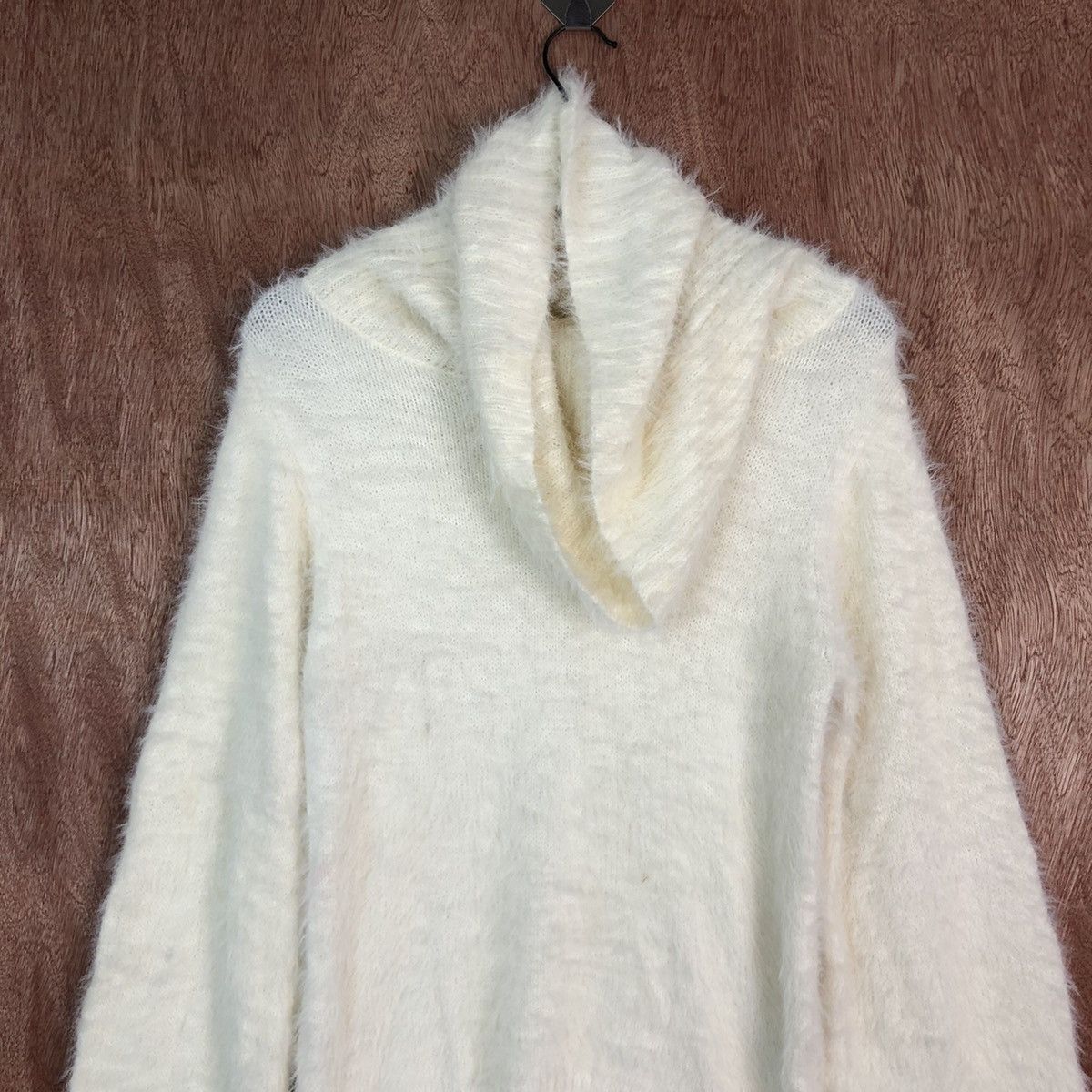 Homespun Knitwear DLL Rag Out Cream fur shag shaggy Mohair Knitwear #c417 Size L / US 10 / IT 46 - 2 Thumbnail