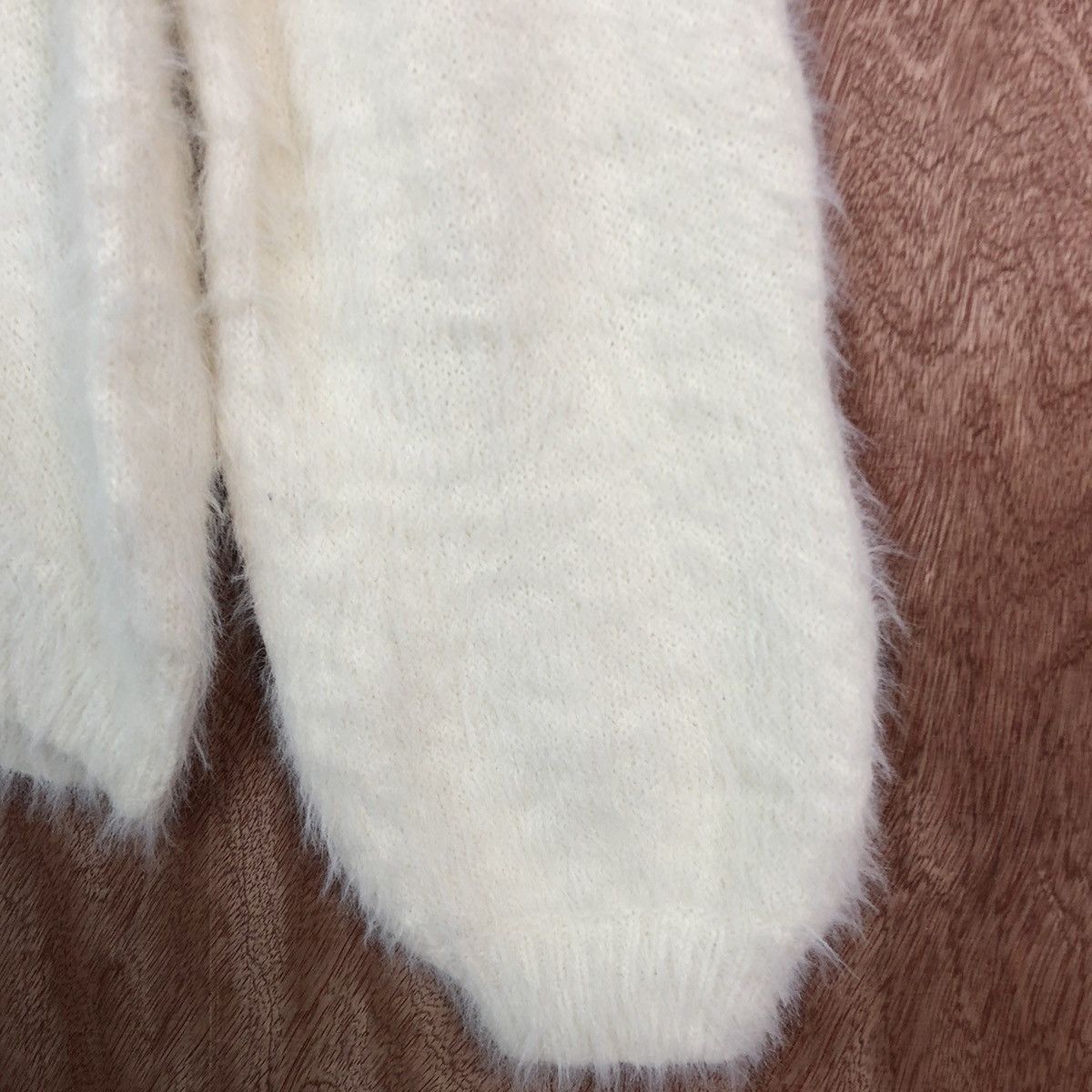 Homespun Knitwear DLL Rag Out Cream fur shag shaggy Mohair Knitwear #c417 Size L / US 10 / IT 46 - 4 Thumbnail