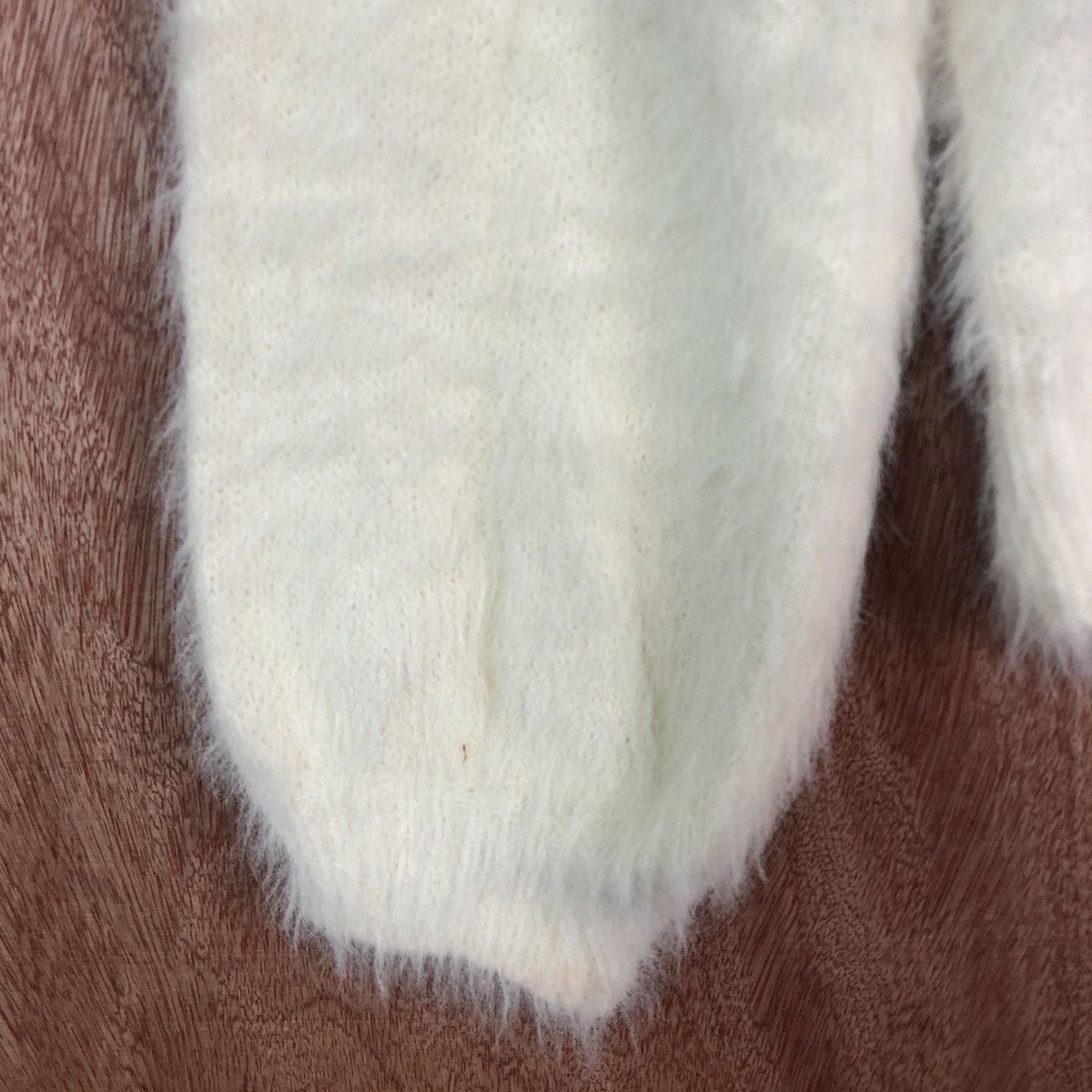 Homespun Knitwear DLL Rag Out Cream fur shag shaggy Mohair Knitwear #c417 Size L / US 10 / IT 46 - 6 Thumbnail
