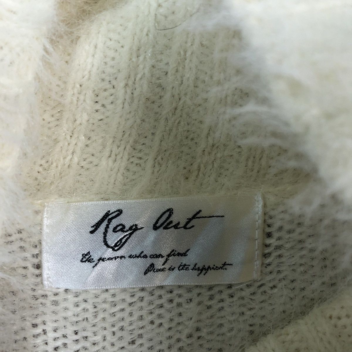 Homespun Knitwear DLL Rag Out Cream fur shag shaggy Mohair Knitwear #c417 Size L / US 10 / IT 46 - 8 Thumbnail