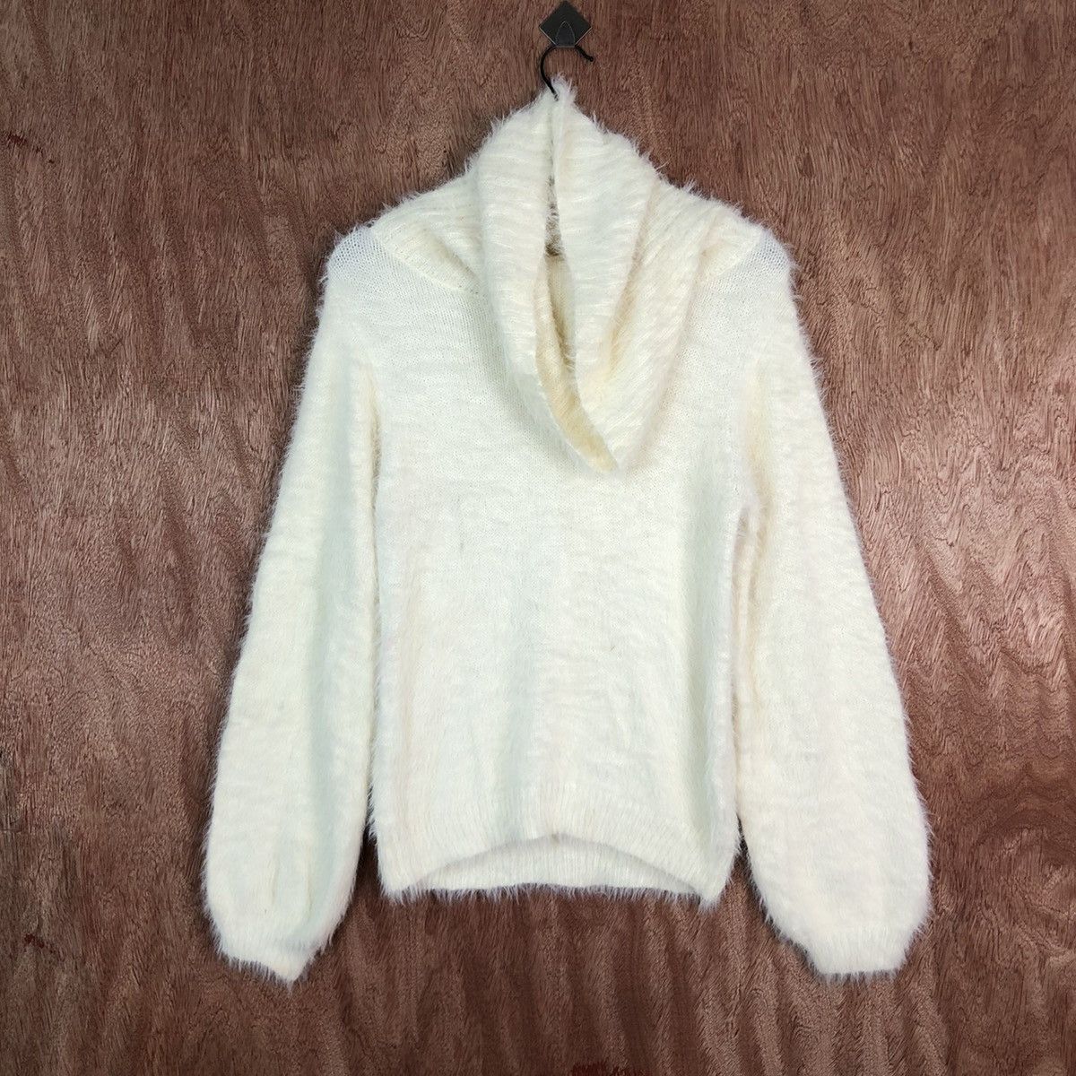 Homespun Knitwear DLL Rag Out Cream fur shag shaggy Mohair Knitwear #c417 Size L / US 10 / IT 46 - 1 Thumbnail