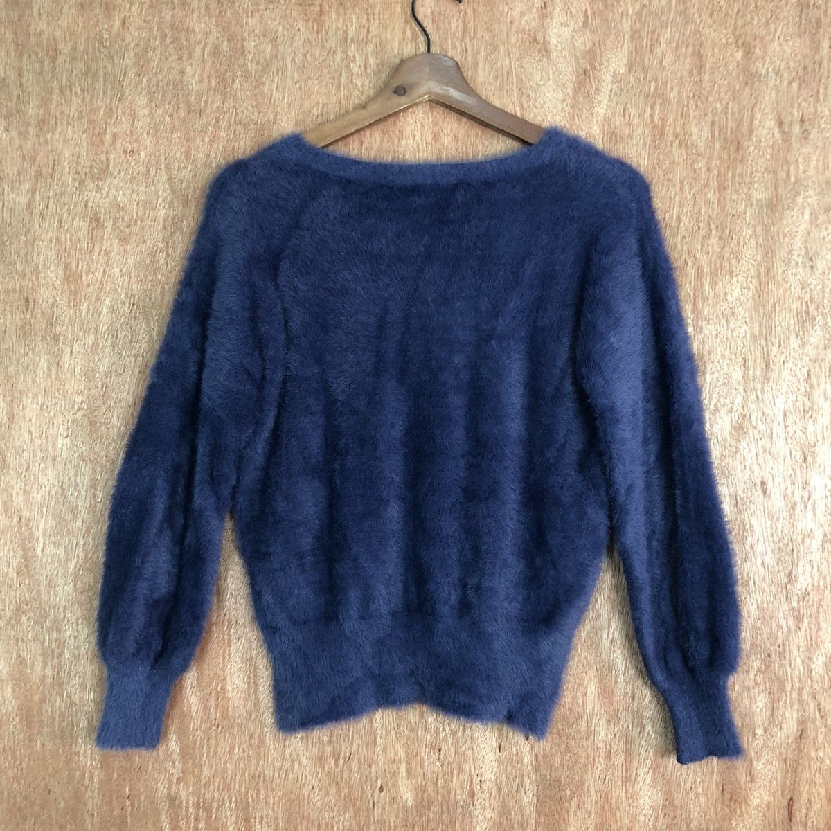 Homespun Knitwear ILC Dark Blue Mohair Shag Shaggy Knitwear #c388 Size S / US 4 / IT 40 - 10 Thumbnail