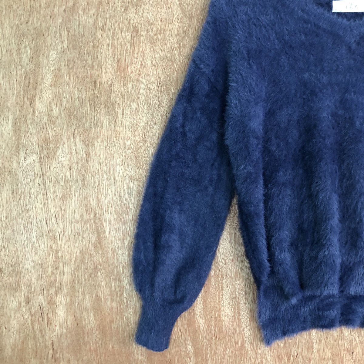 Homespun Knitwear ILC Dark Blue Mohair Shag Shaggy Knitwear #c388 Size S / US 4 / IT 40 - 7 Thumbnail