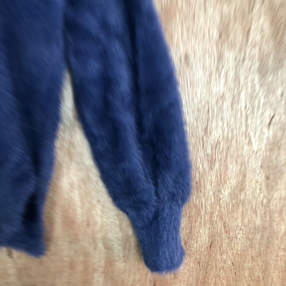 Homespun Knitwear ILC Dark Blue Mohair Shag Shaggy Knitwear #c388 Size S / US 4 / IT 40 - 4 Thumbnail