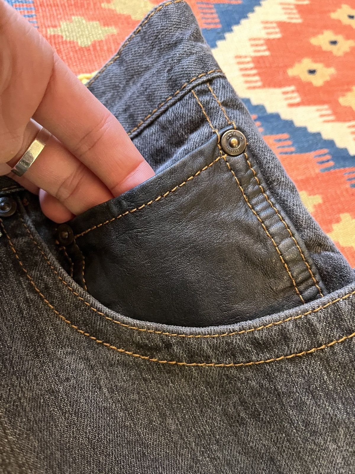 Japanese Brand Vintage LRG baggy washed black denim hells victim Y2K Size US 34 / EU 50 - 4 Thumbnail