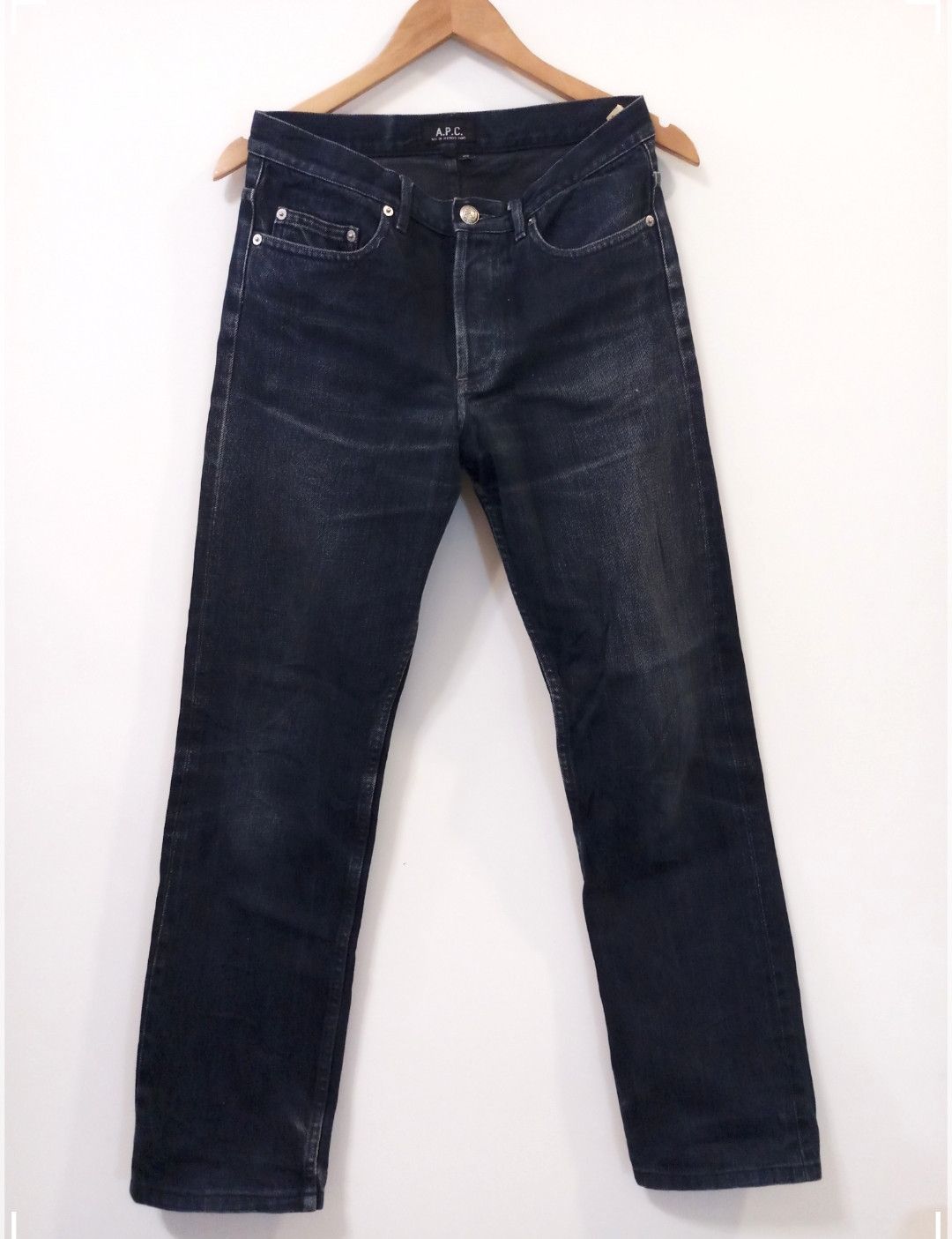 A P C X DISTRESSED DENIM NEW STANDARD DARK INDIGO SELVEDGE DENIM