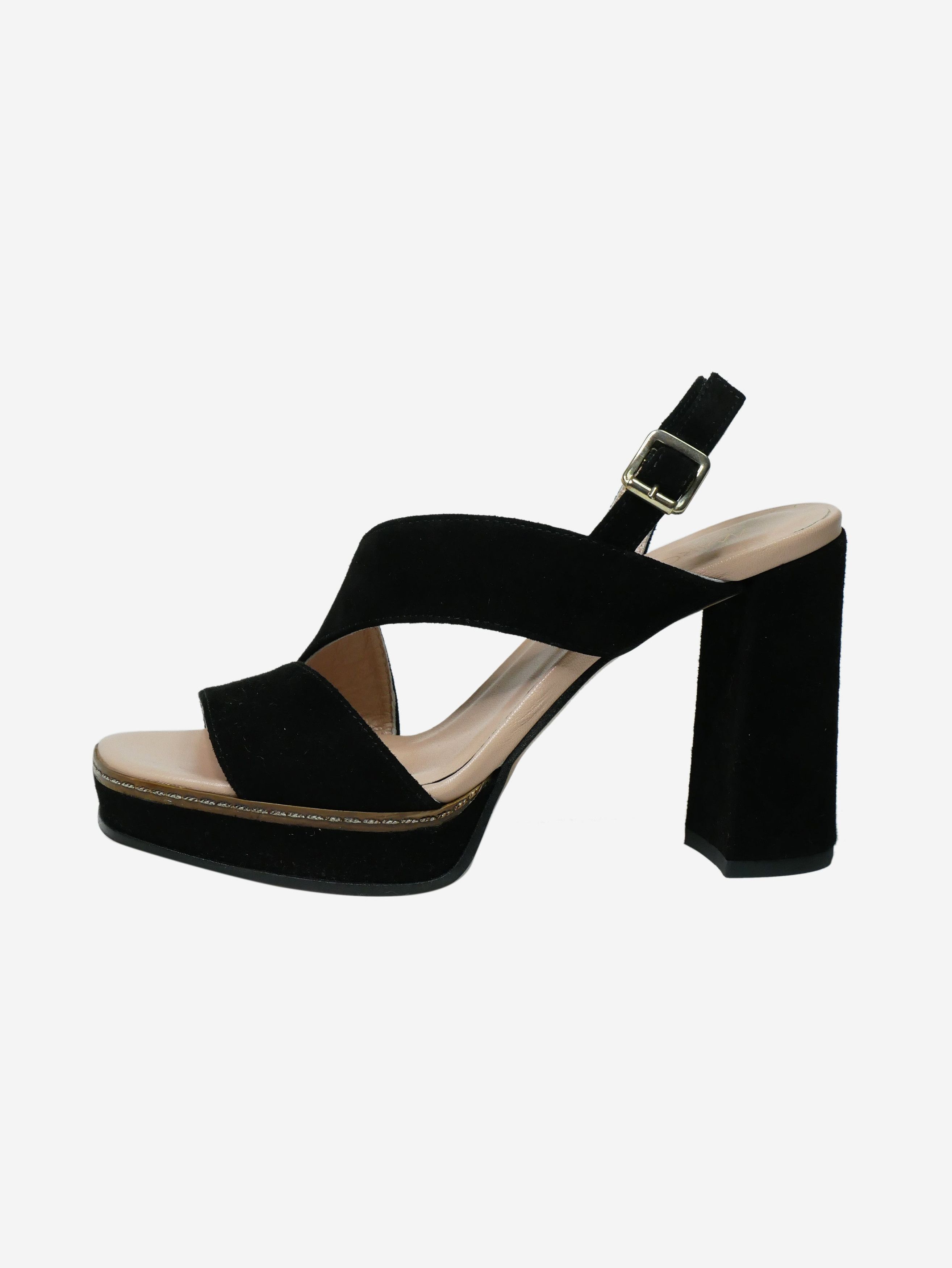 Black suede sandal heels - size EU 37