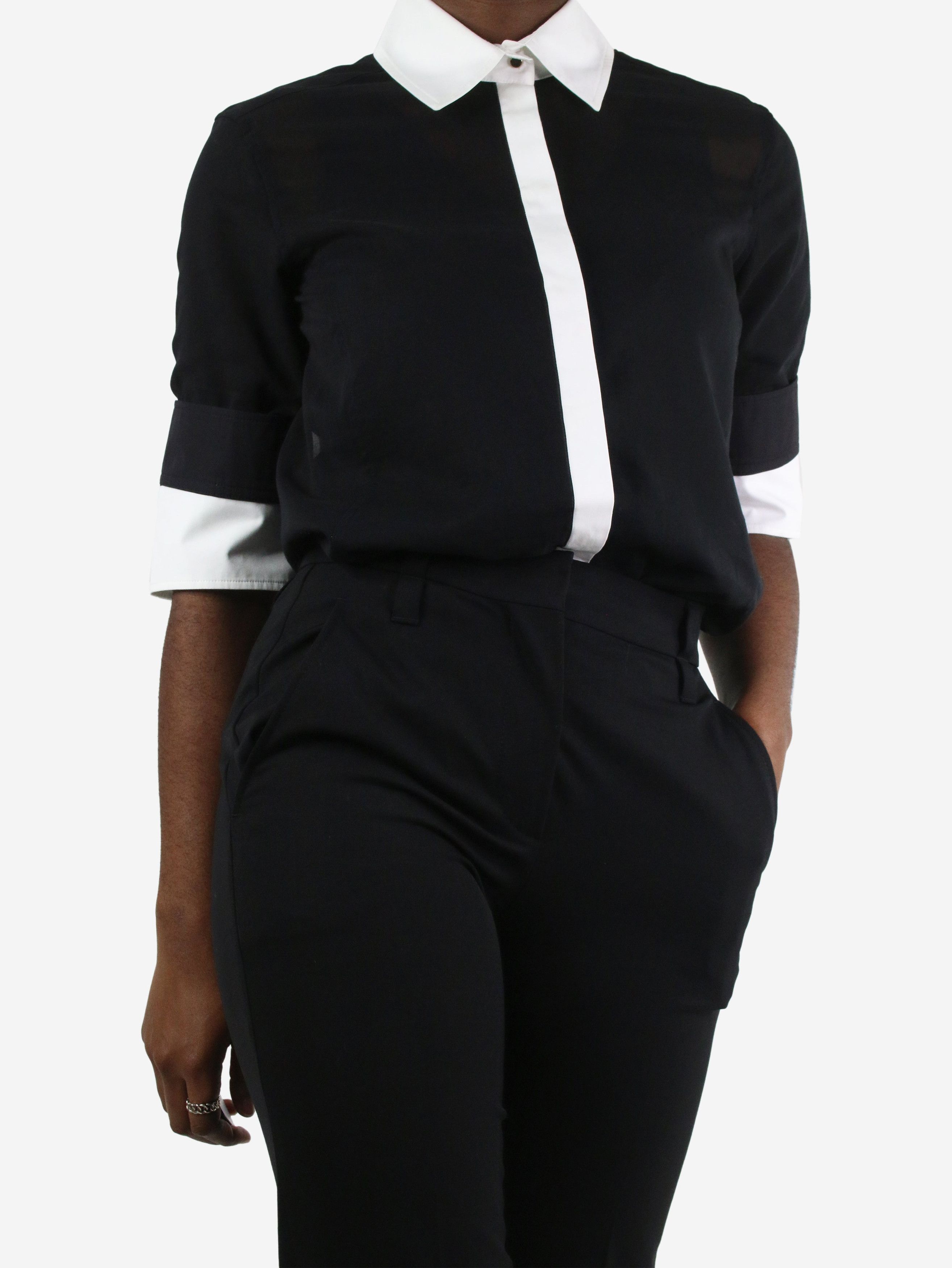 Black shirt blouse - size UK 10