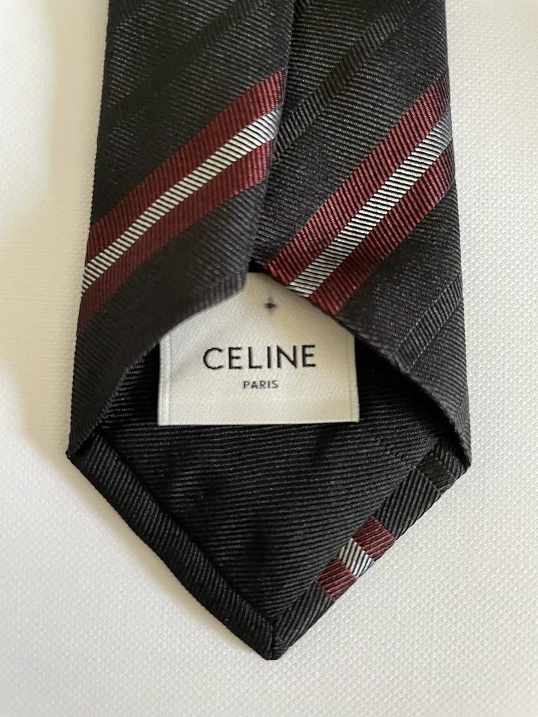 Celine × Hedi Slimane * RARE * STRIPED TIE SLIM SILK RUNWAY ICONIC HEDI Size ONE SIZE - 4 Thumbnail