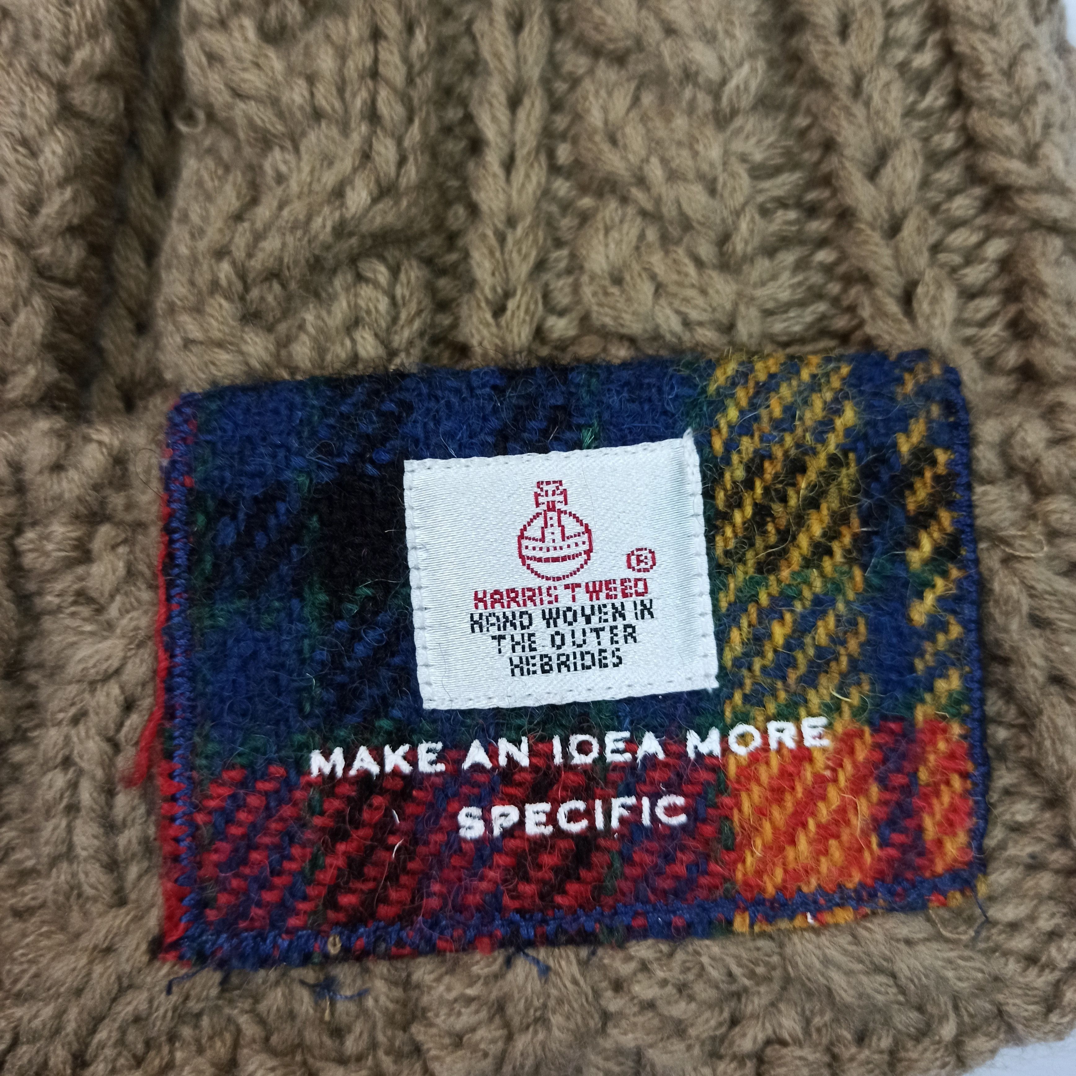 Japanese Brand Harris Tweed Beanie Wool Size ONE SIZE - 2 Thumbnail