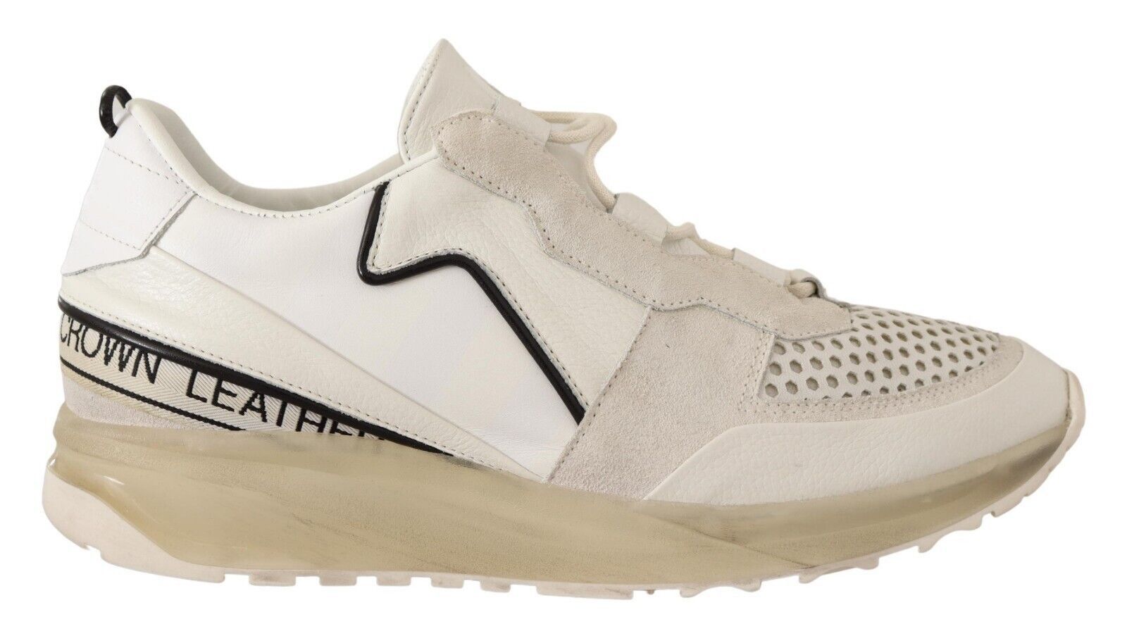 Baskets Leather Crown Taille 38 - Noir à Rayures Blanches - Pour Homme - Neuf Sans Emballage