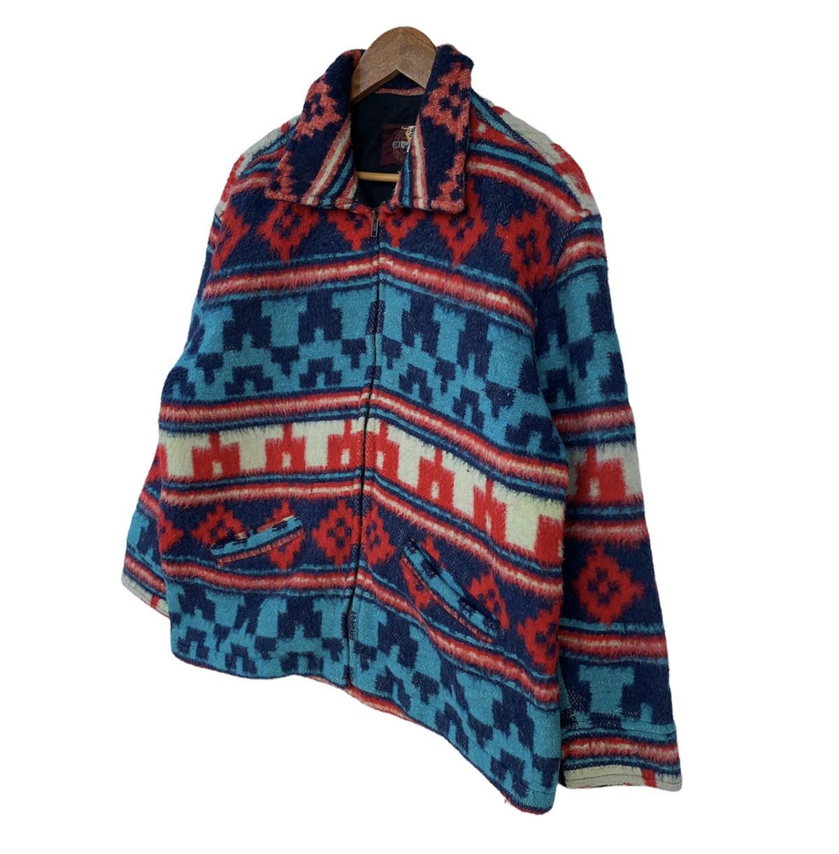 Japanese Brand × Vintage Vtg Artisanat Wool Jacket Navajo Aztec Inspired Size US L / EU 52-54 / 3 - 3 Thumbnail