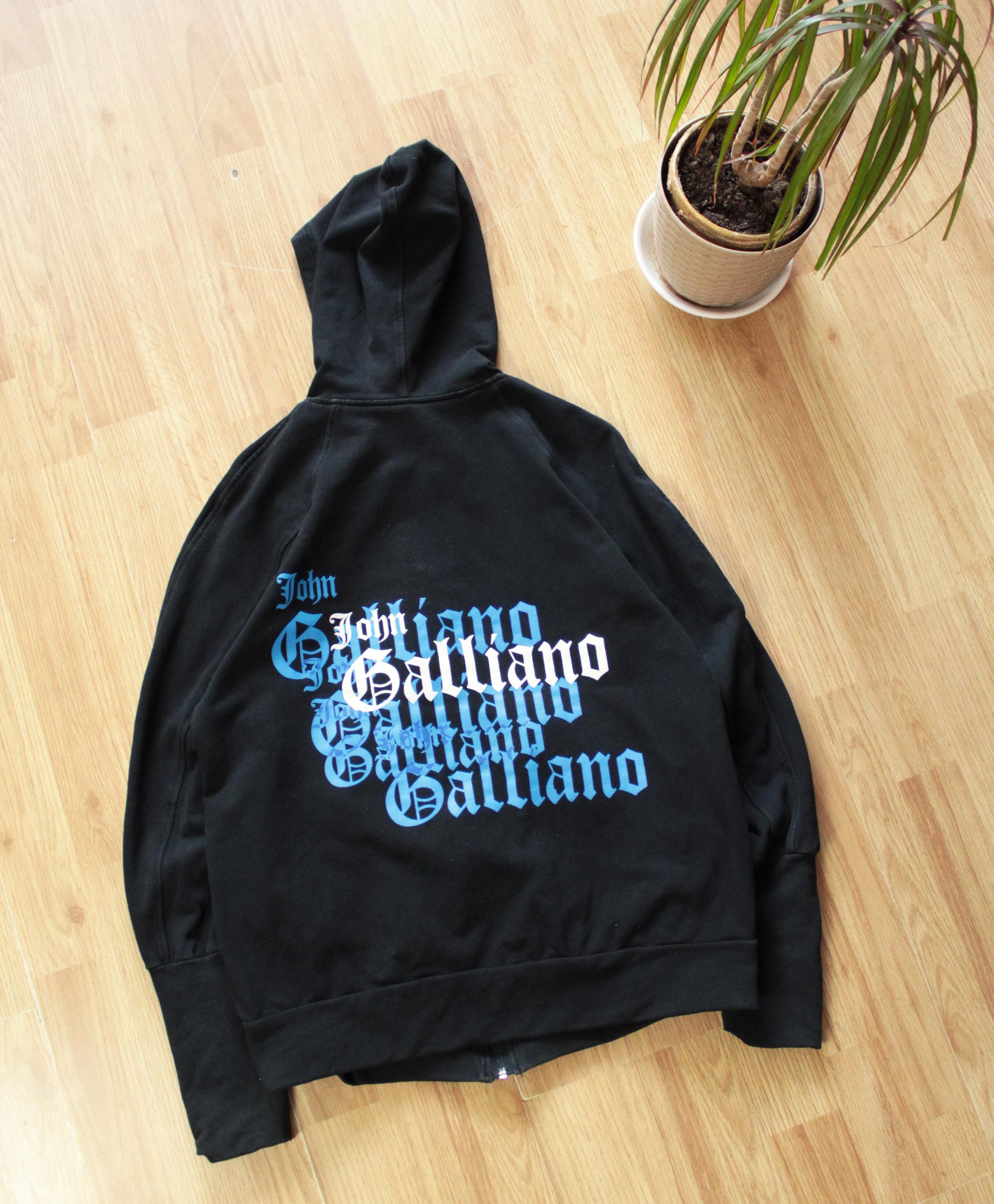 Vintage 🔥 John Galliano distressed zip hoodie print 🔥 Grailed