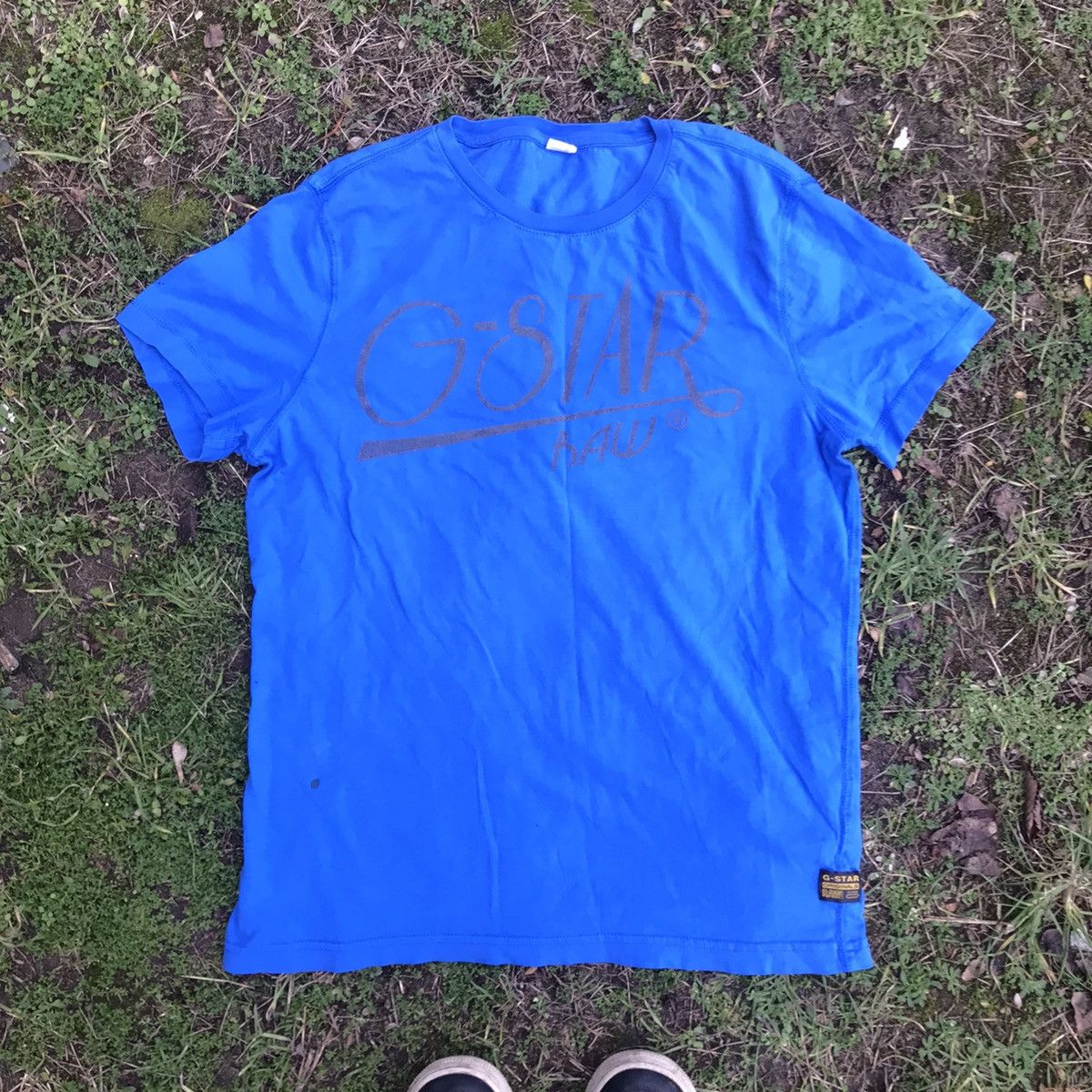 Y2k g star raw logo t-shirt vintage 90s streetwear carti sty