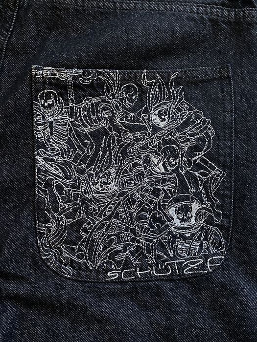 Derschutze ‘astro skeletons’ Jeans Black | Grailed