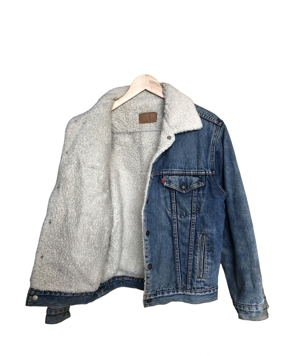 Levi's Vintage Levis Sherpa Distressed Colour Trucker Denim Jackets Size US L / EU 52-54 / 3 - 5 Thumbnail