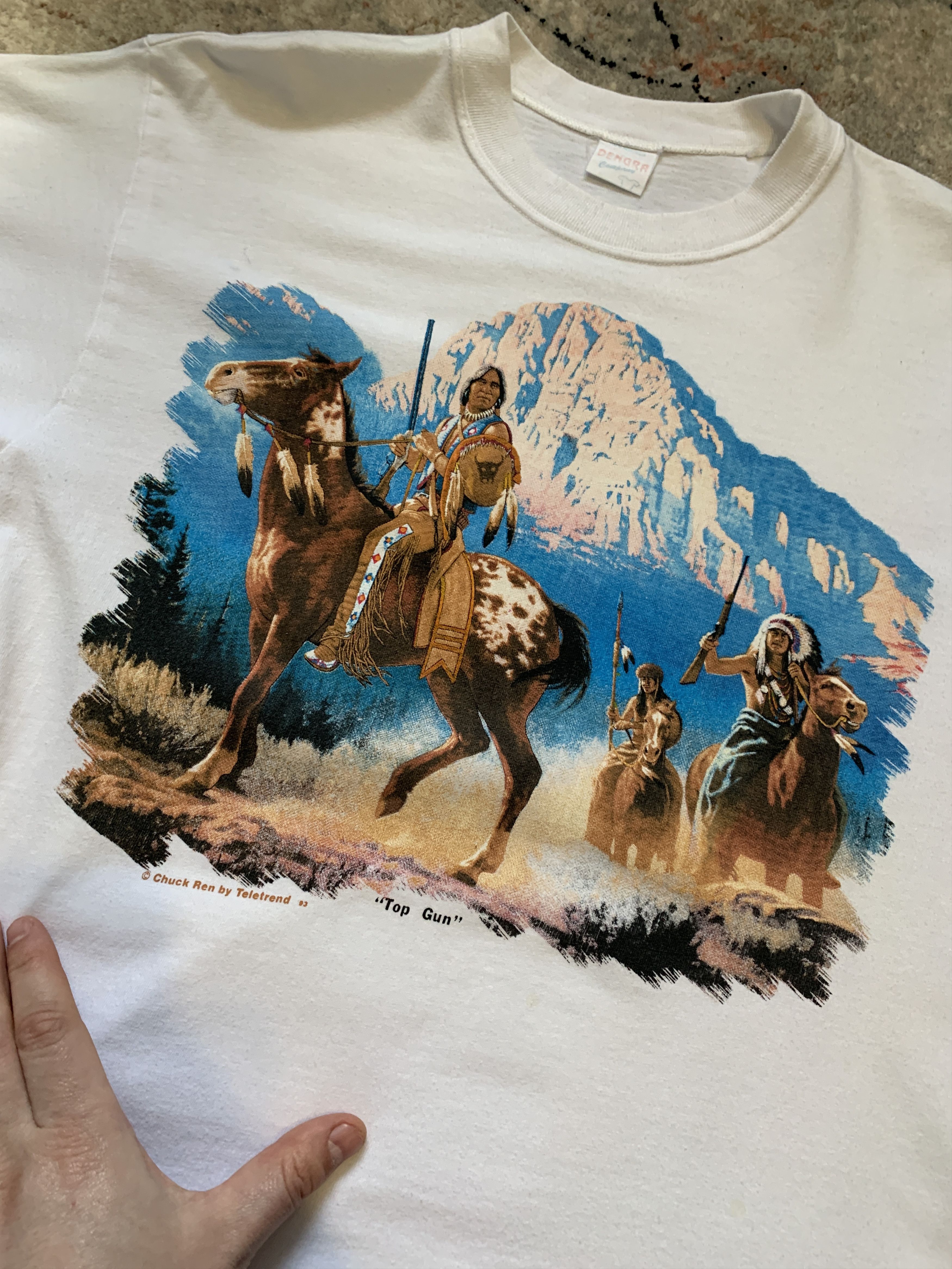 Vintage Vintage Indian Horses Chuck Ren by Teletrend 1993 Size US L / EU 52-54 / 3 - 4 Thumbnail