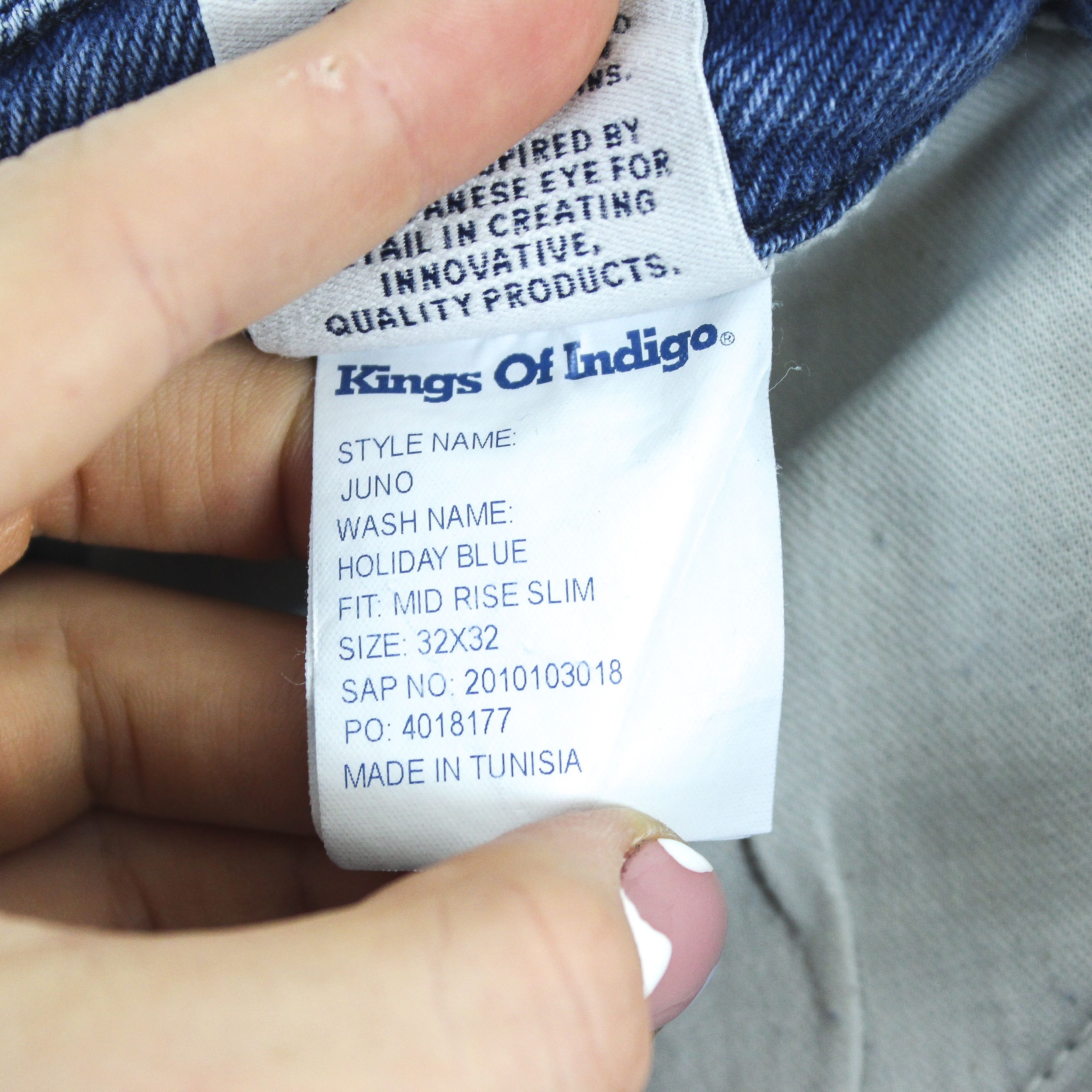Indigo × Kings Of Indigo Kings Of Indigo Juno W32 L32 Slim Jeans Denim Pants Mid Rise Size 32" / US 10 / IT 46 - 6 Thumbnail