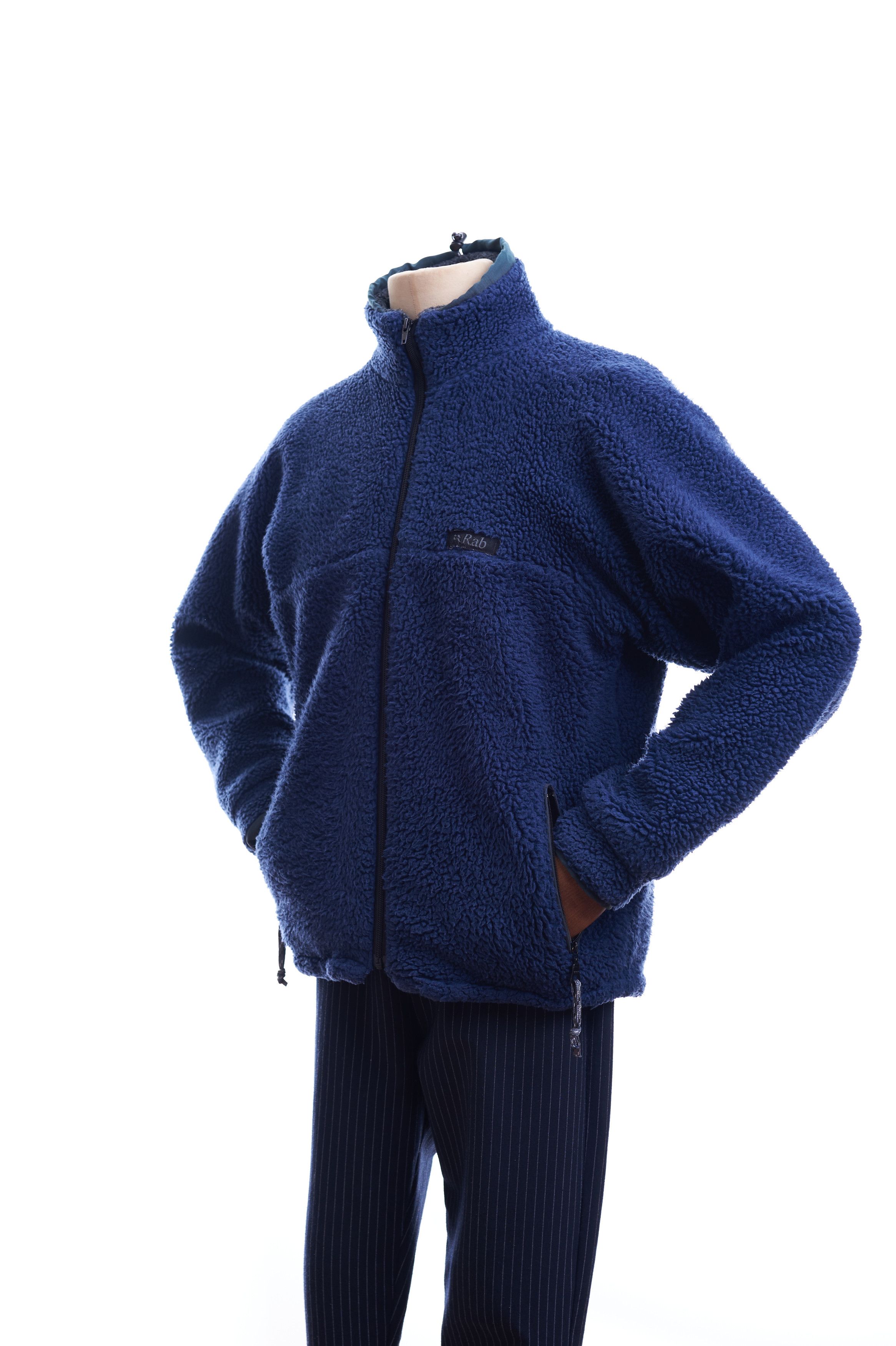 Outdoor Fleece Bomber Jacket Rab Size M Blue Zip