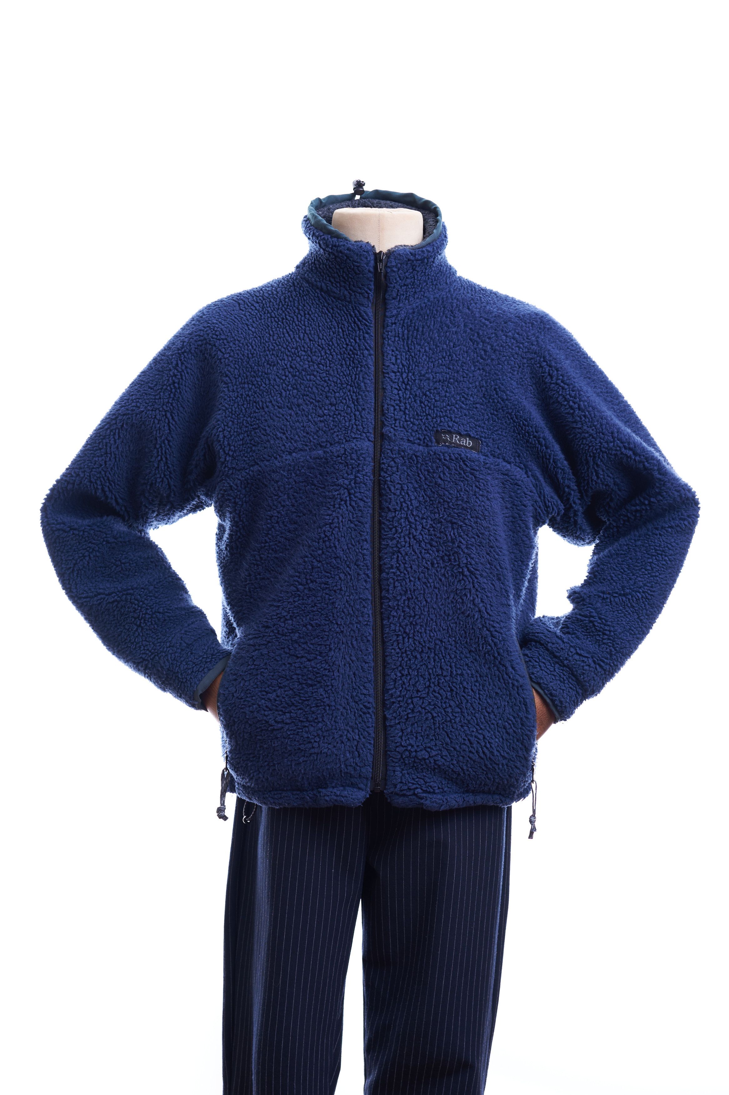Outdoor Fleece Bomber Jacket Rab Size M Blue Zip