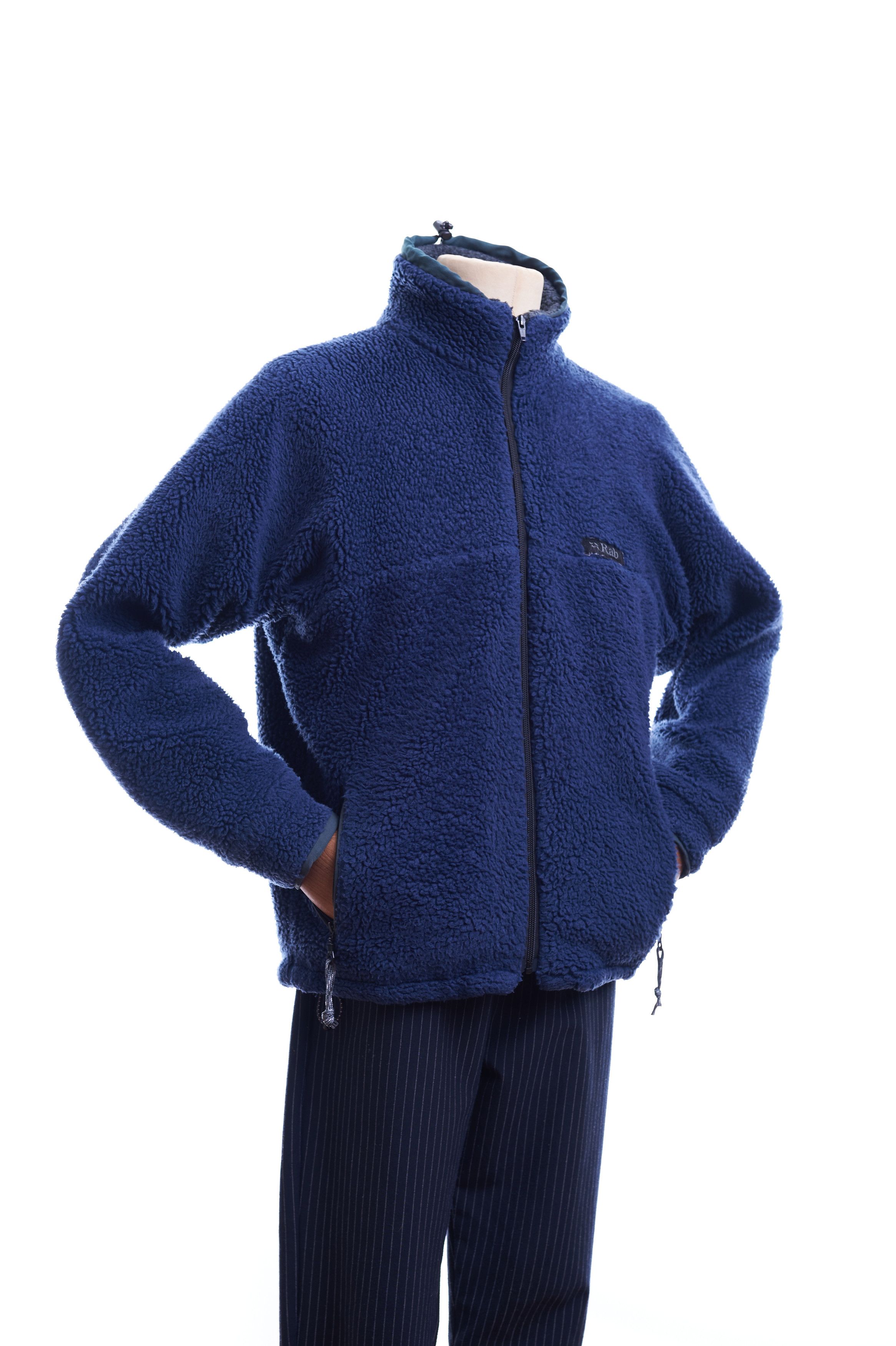 Outdoor Fleece Bomber Jacket Rab Size M Blue Zip
