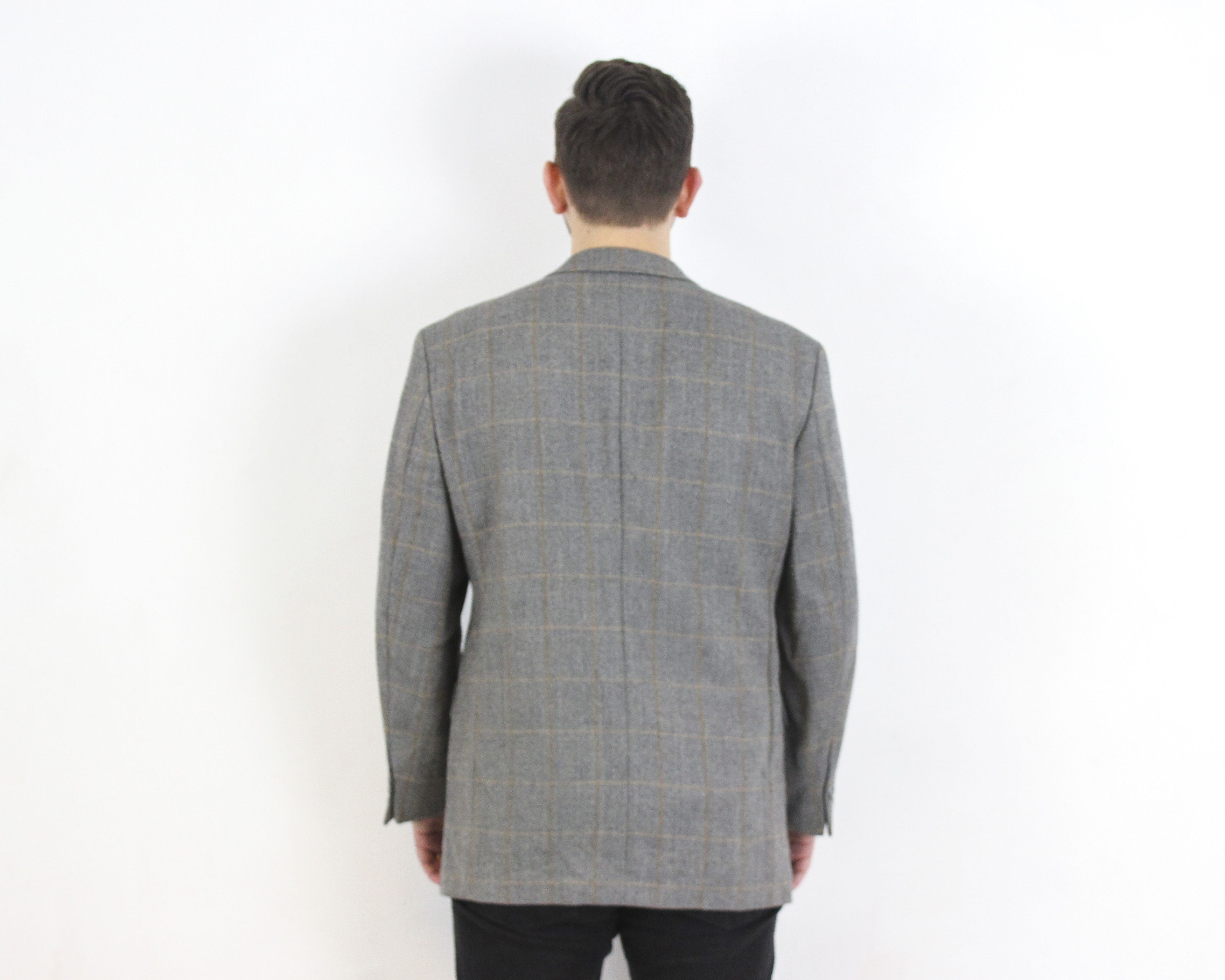 Vintage CARL GROSS Blazer Wool Herringbone Jacket US 42 Suit Coat L Size 42R - 7 Thumbnail