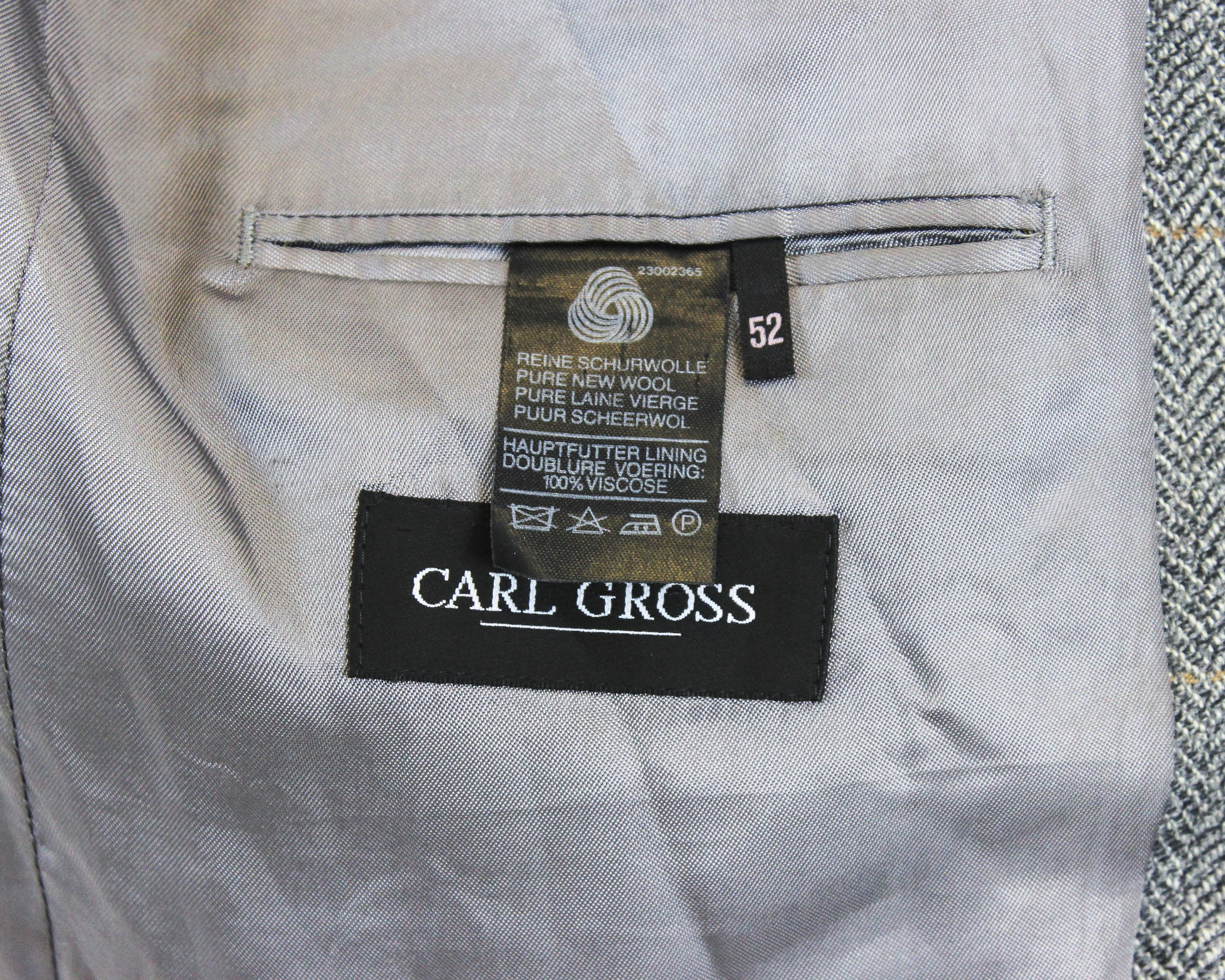 Vintage CARL GROSS Blazer Wool Herringbone Jacket US 42 Suit Coat L Size 42R - 5 Thumbnail