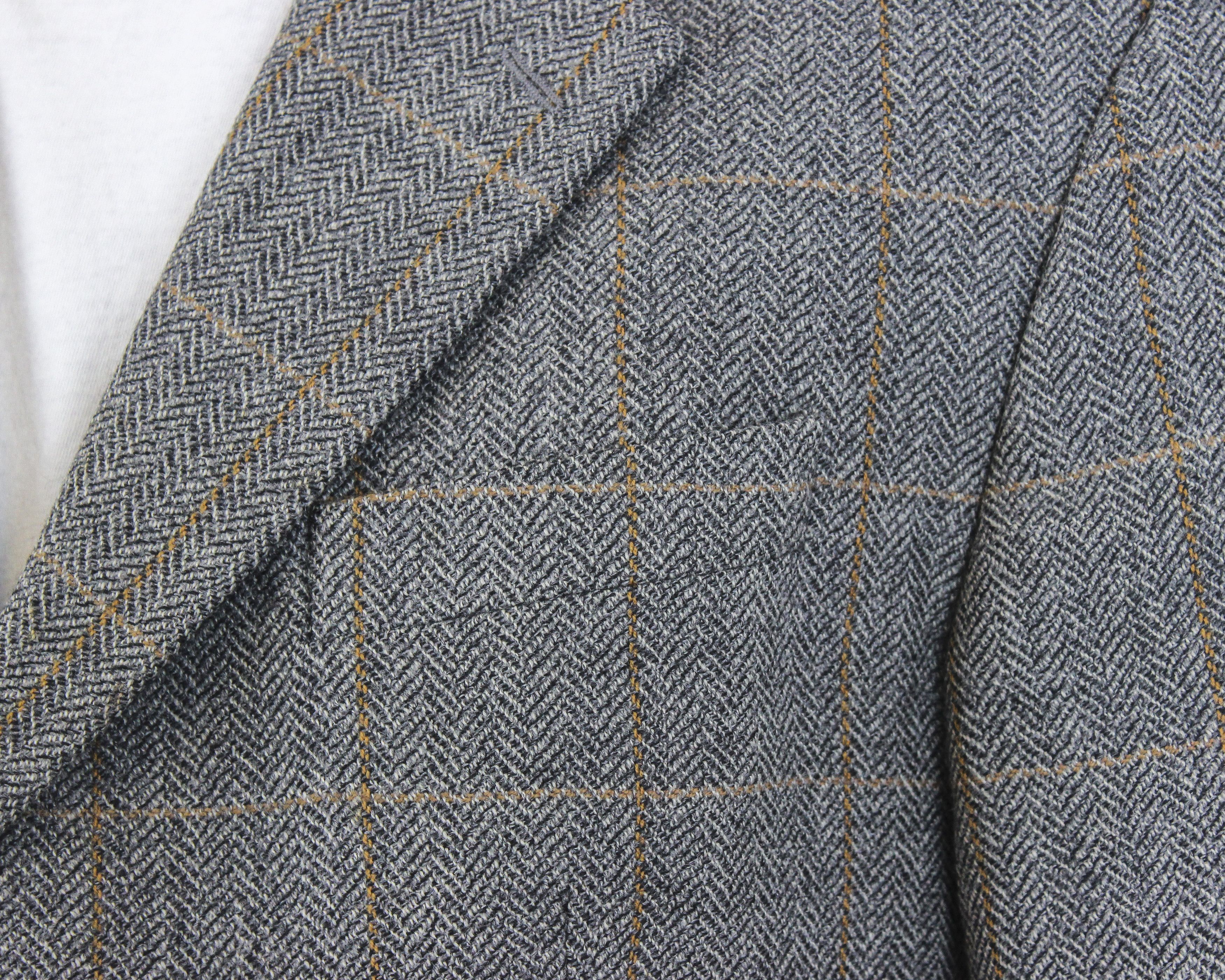 Vintage CARL GROSS Blazer Wool Herringbone Jacket US 42 Suit Coat L Size 42R - 3 Thumbnail