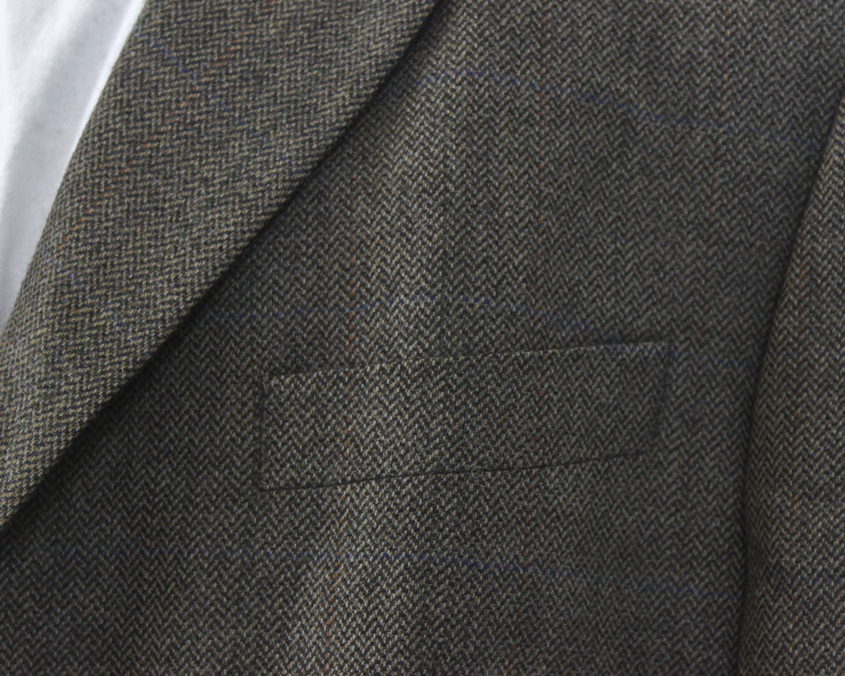 RRL Ralph Lauren Blazer Herringbone Jacket US 44 Check Lambswool Suit Coat XL Size 44R - 4 Thumbnail