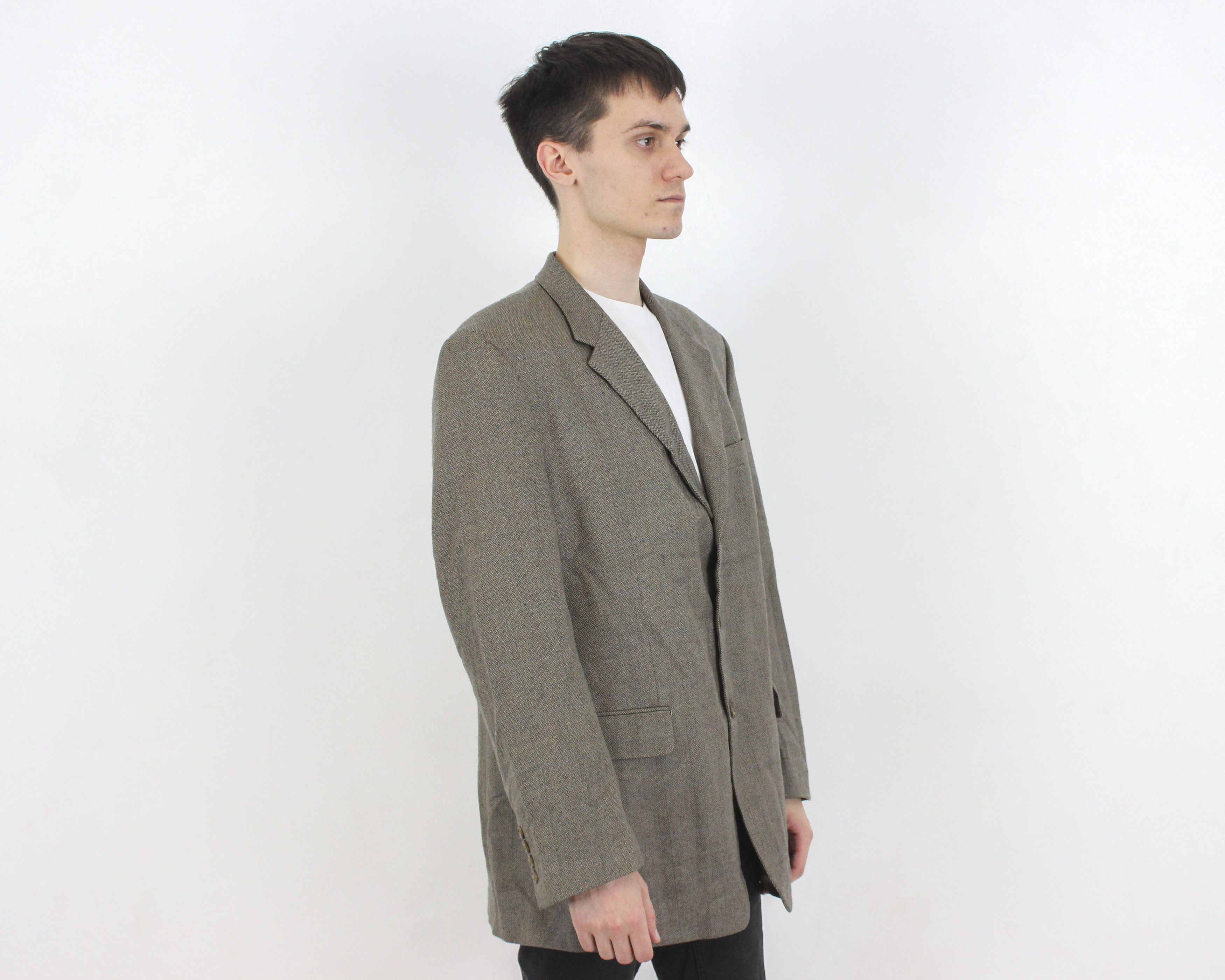 RRL Ralph Lauren Blazer Herringbone Jacket US 44 Check Lambswool Suit Coat XL Size 44R - 3 Thumbnail