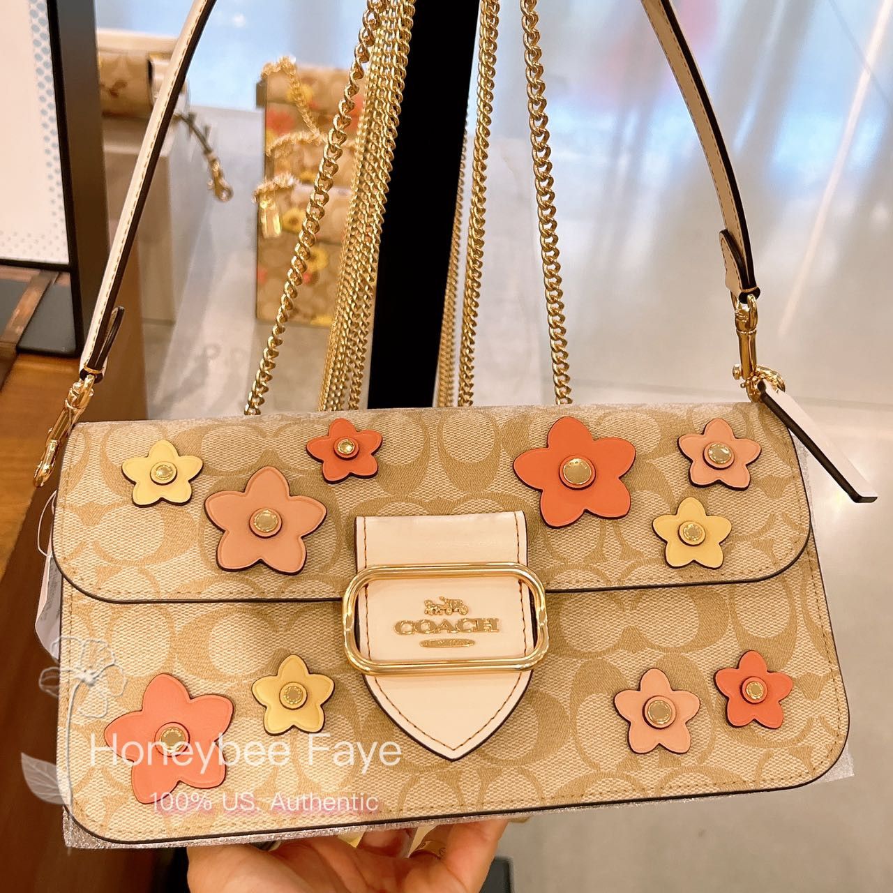 Coach top flower cross bag