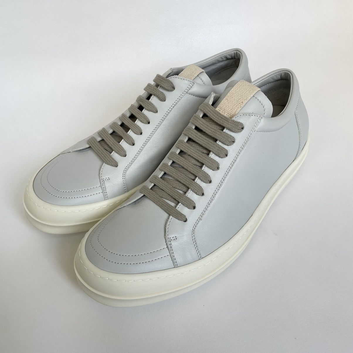 Rick Owens Oyster/Milk Leather ‘Vintage Sneakers’ Size US 10 / EU 43 - 1 Thumbnail