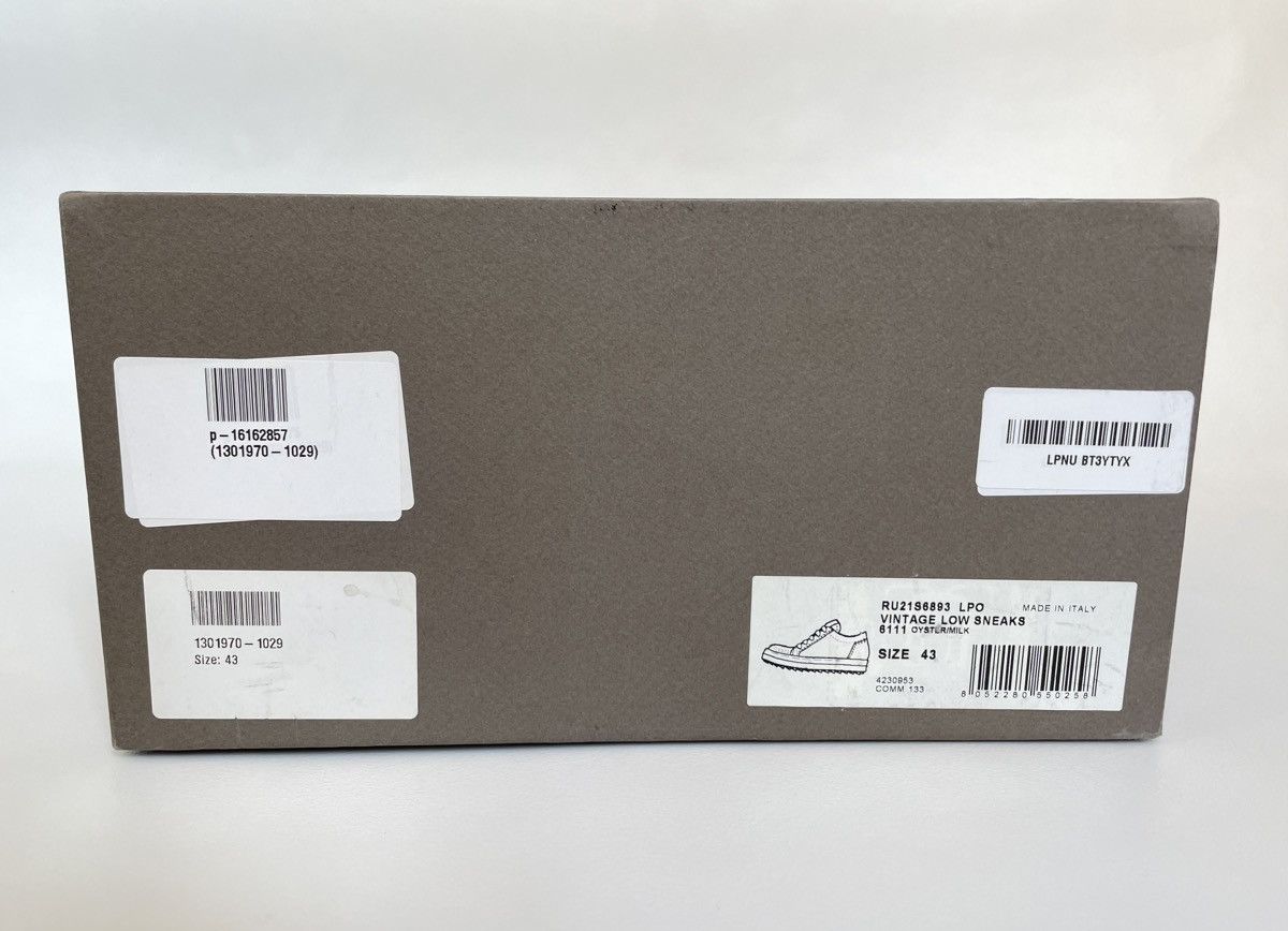 Rick Owens Oyster/Milk Leather ‘Vintage Sneakers’ Size US 10 / EU 43 - 13 Thumbnail