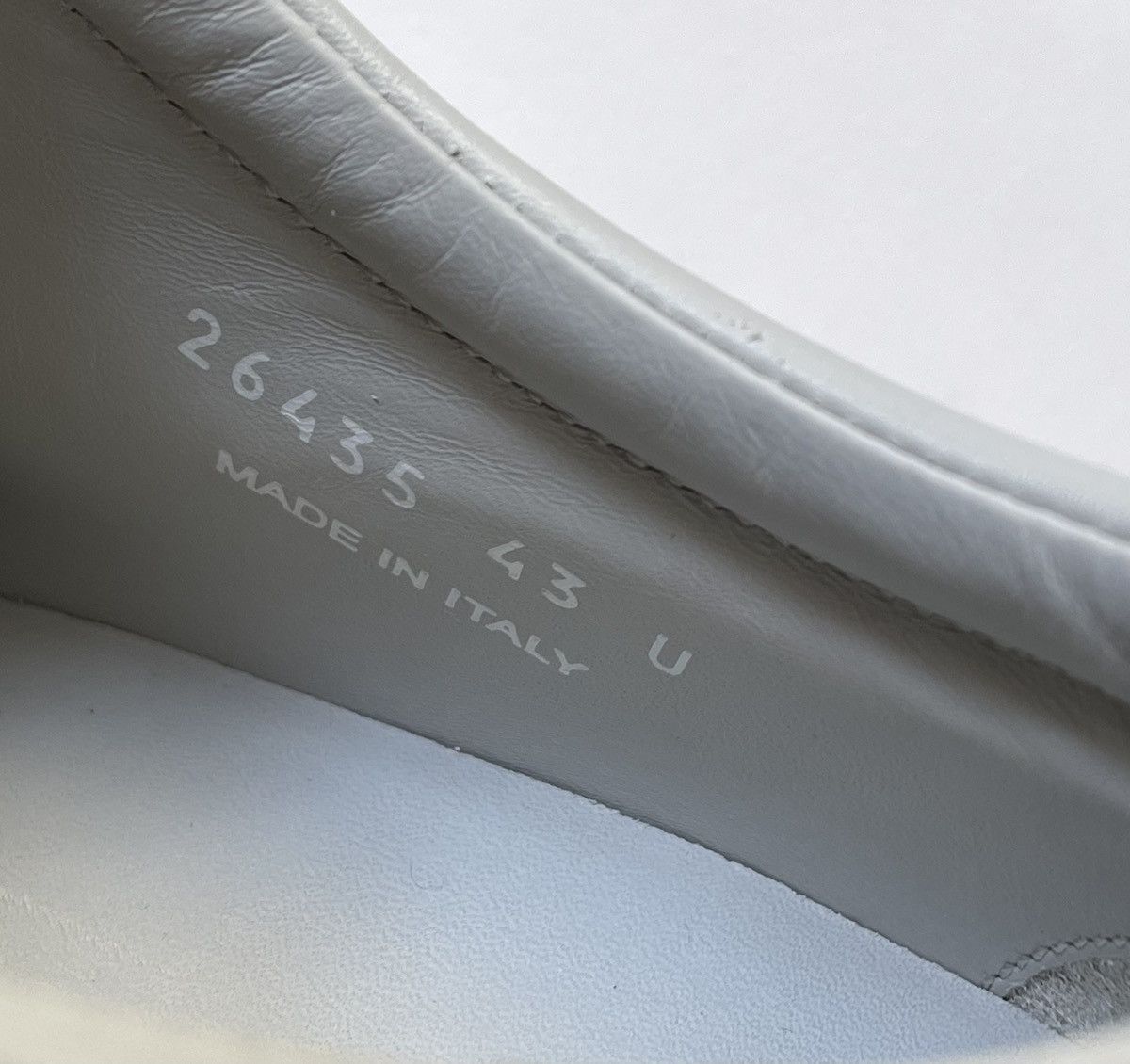 Rick Owens Oyster/Milk Leather ‘Vintage Sneakers’ Size US 10 / EU 43 - 9 Thumbnail