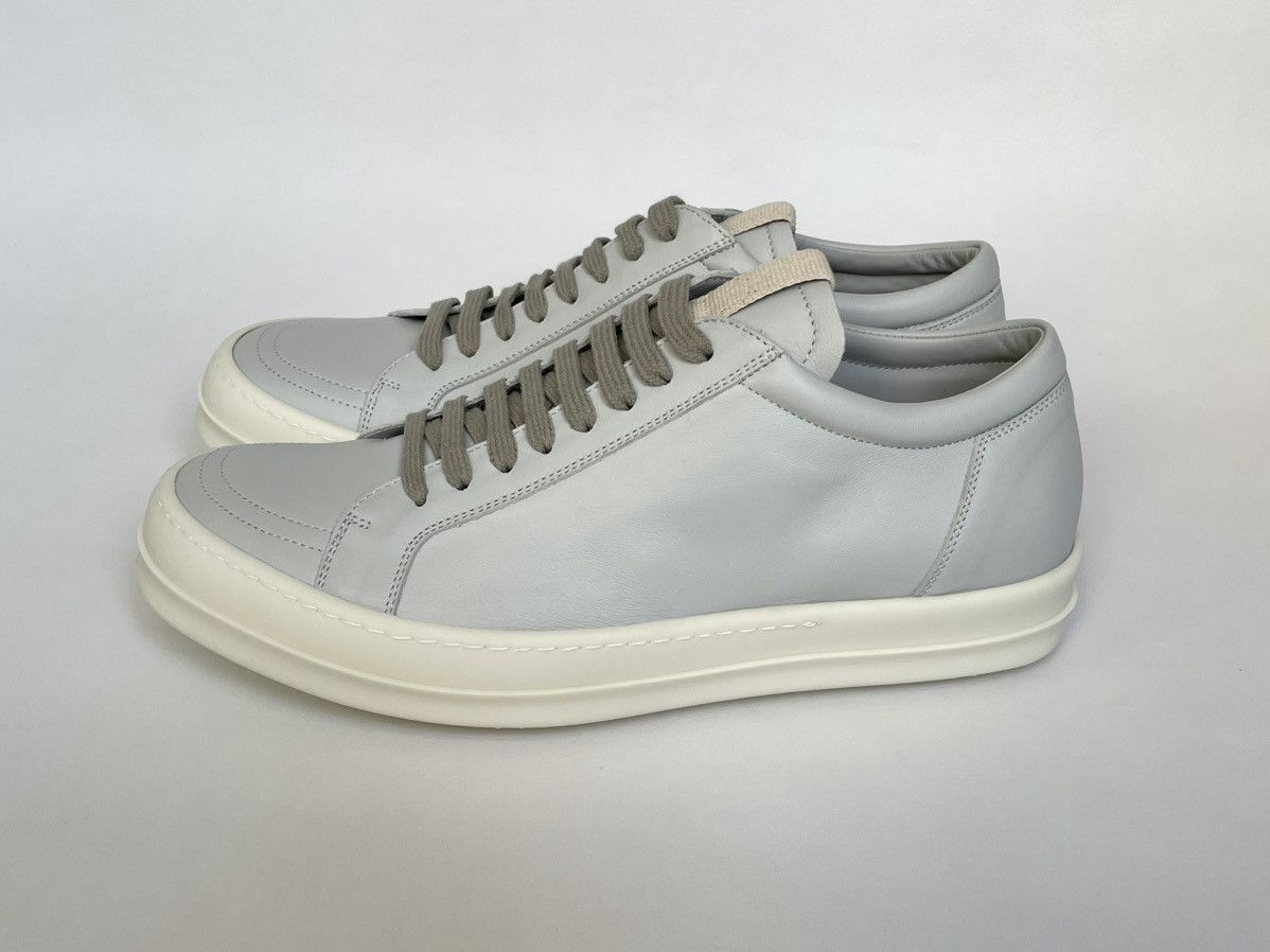Rick Owens Oyster/Milk Leather ‘Vintage Sneakers’ Size US 10 / EU 43 - 6 Thumbnail