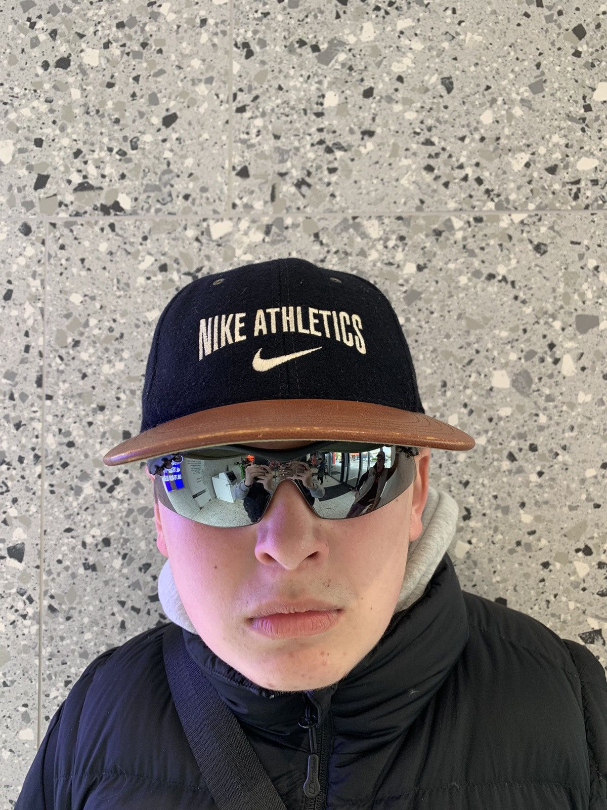 Nike × Vintage Vintage 90s Nike Athletics Wool Cap Size ONE SIZE - 2 Thumbnail