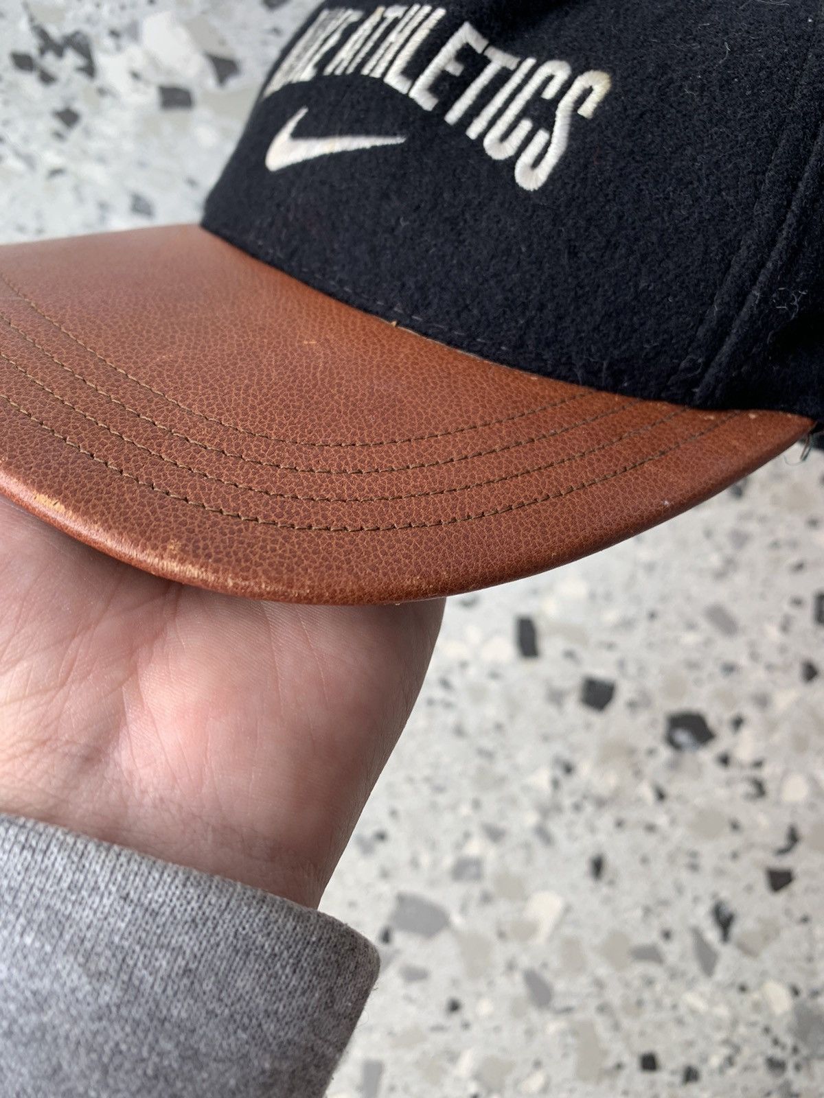 Nike × Vintage Vintage 90s Nike Athletics Wool Cap Size ONE SIZE - 5 Thumbnail