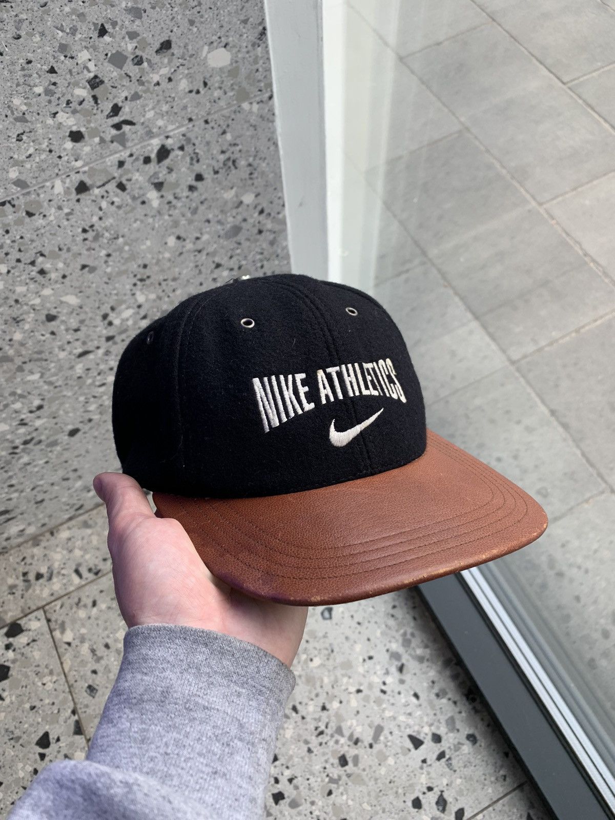 Nike × Vintage Vintage 90s Nike Athletics Wool Cap Size ONE SIZE - 4 Thumbnail