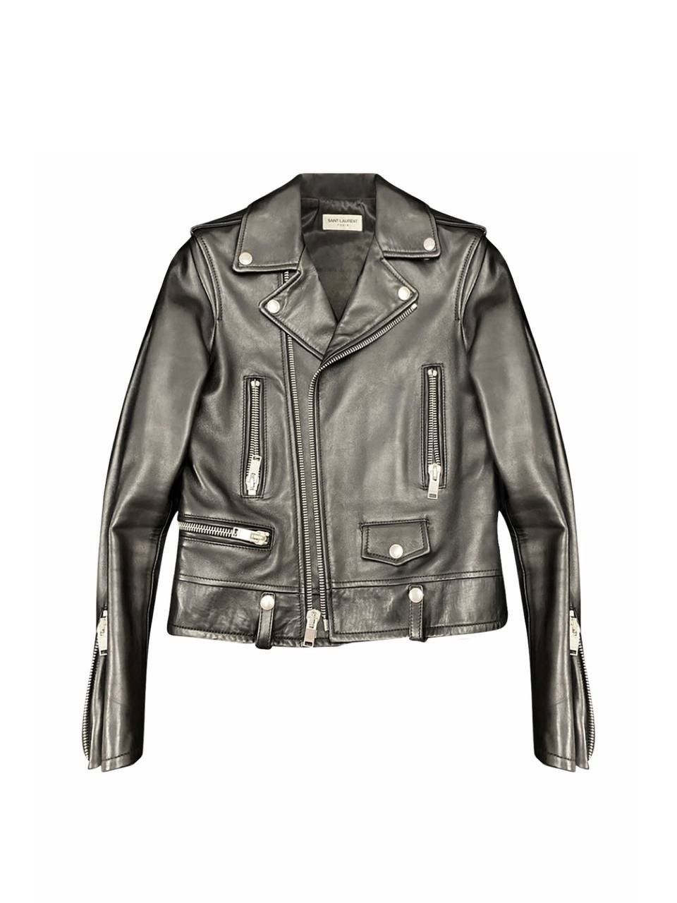 Saint Laurent Paris FW17 Black Biker Leather Jacket