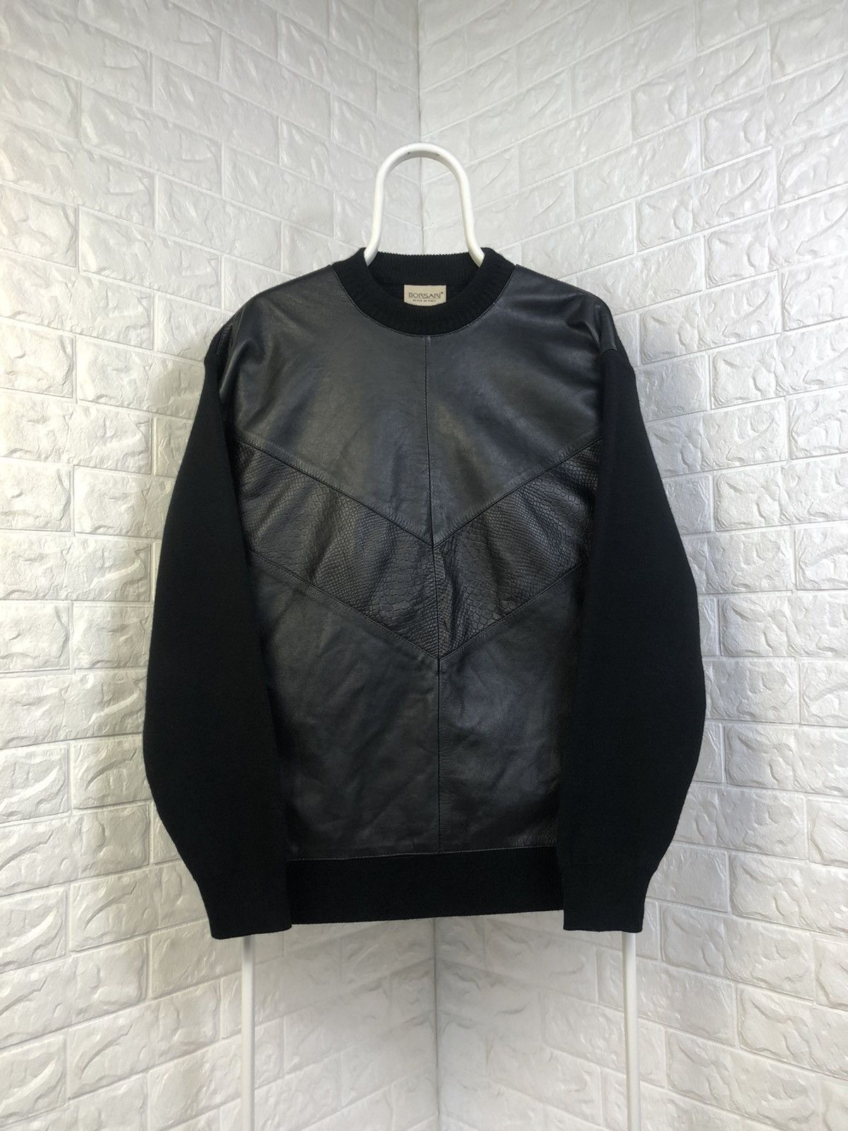 Vintage Borsari Leather sweater Size US XL / EU 56 / 4 - 1 Thumbnail