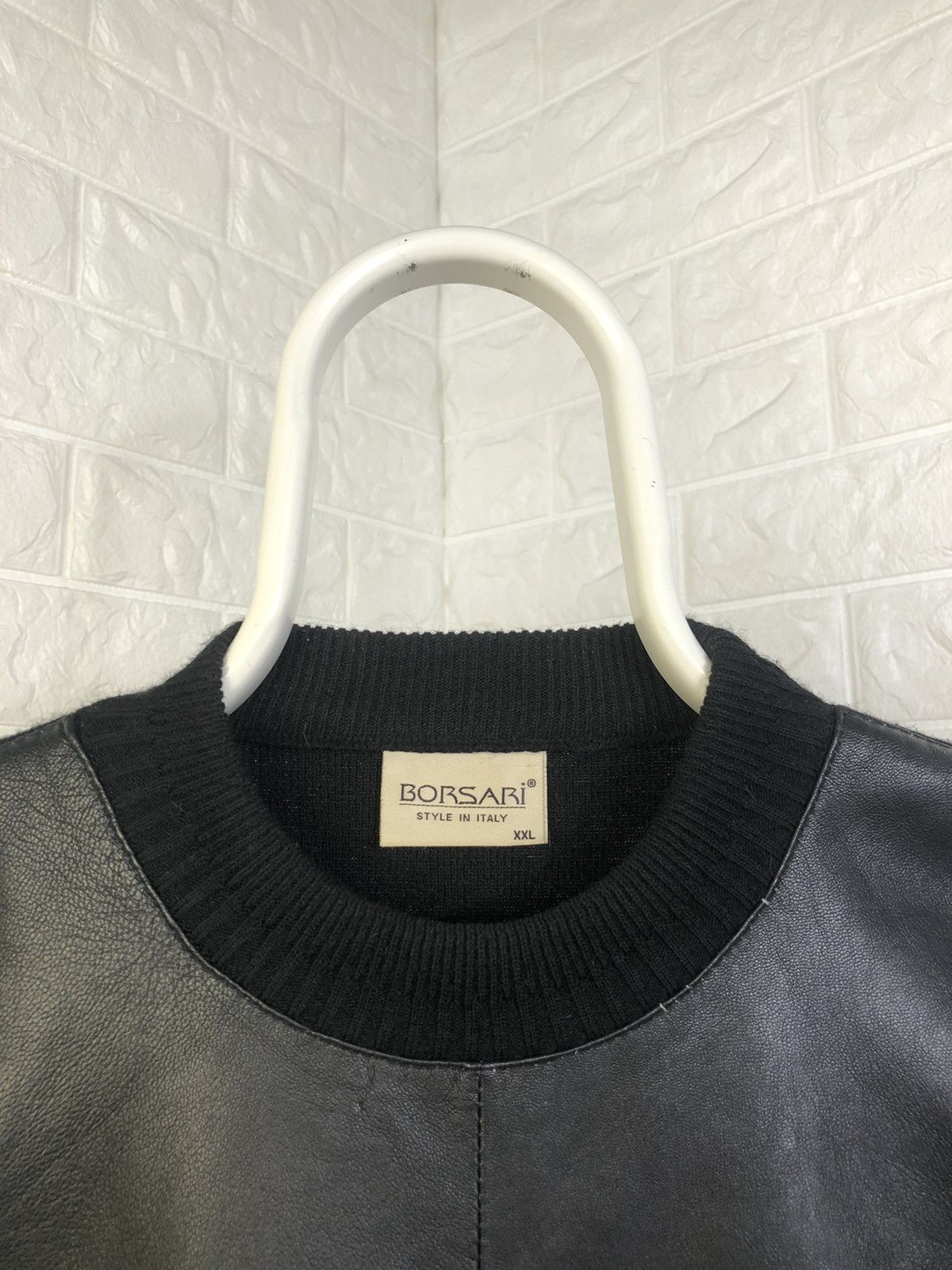 Vintage Borsari Leather sweater Size US XL / EU 56 / 4 - 5 Thumbnail