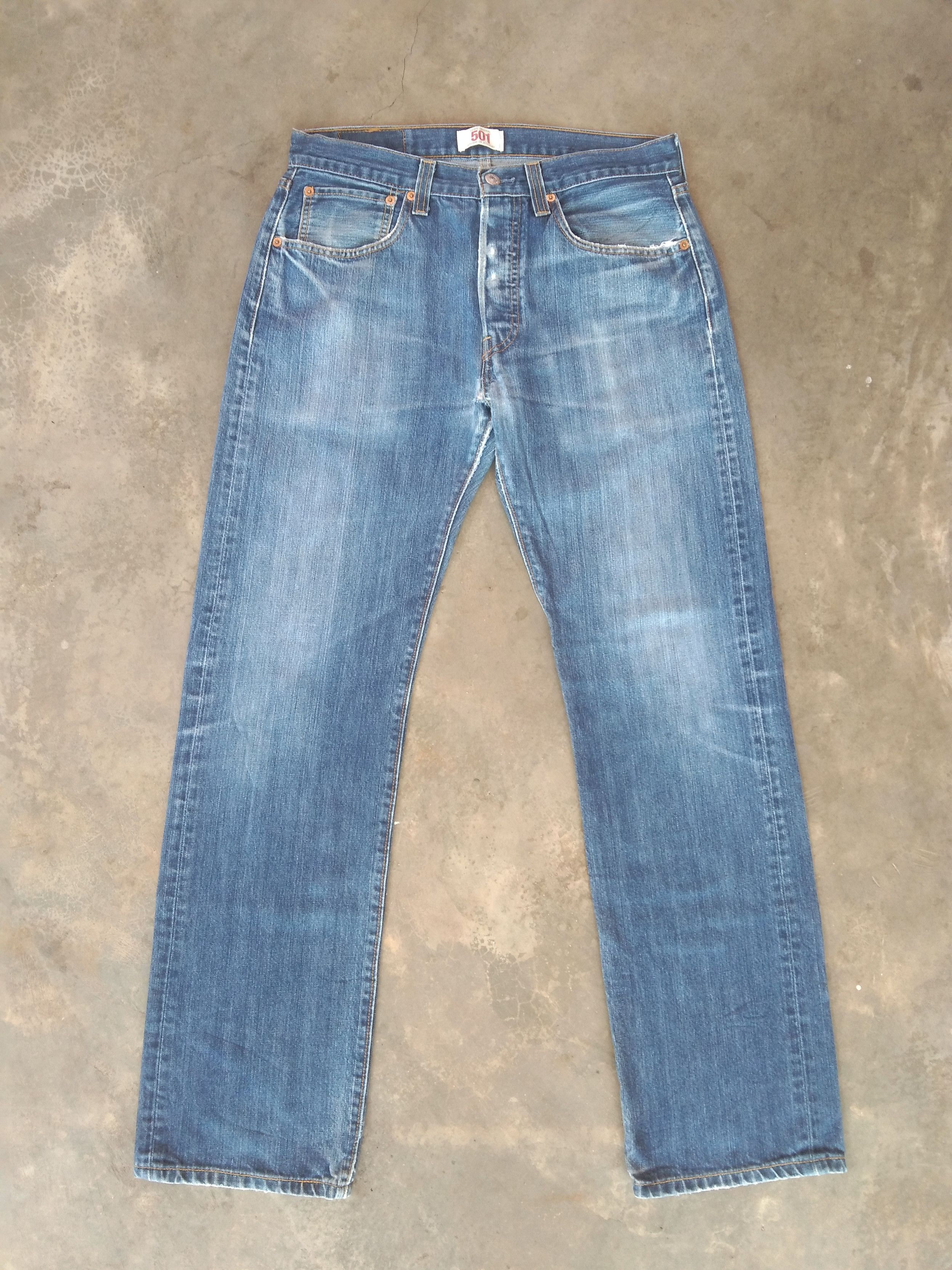 image of Levis x Vintage Levi's 501 Light Wash Distressed Jeans 32X31 in Blue, Men's