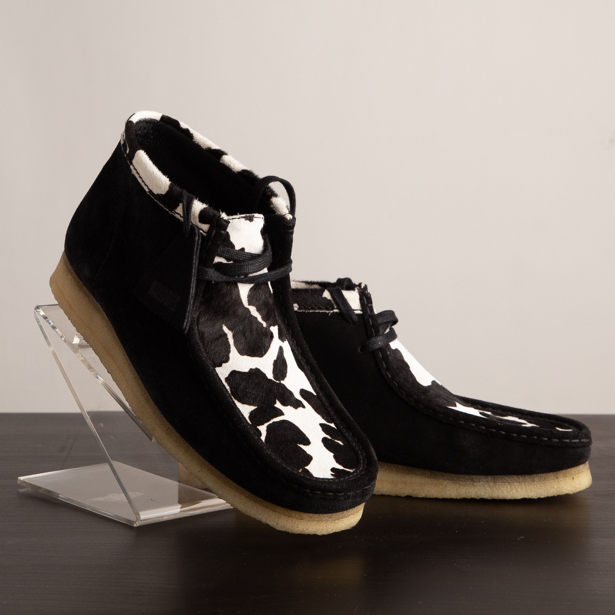 Clarks Cow Print Wallabees | Grailed