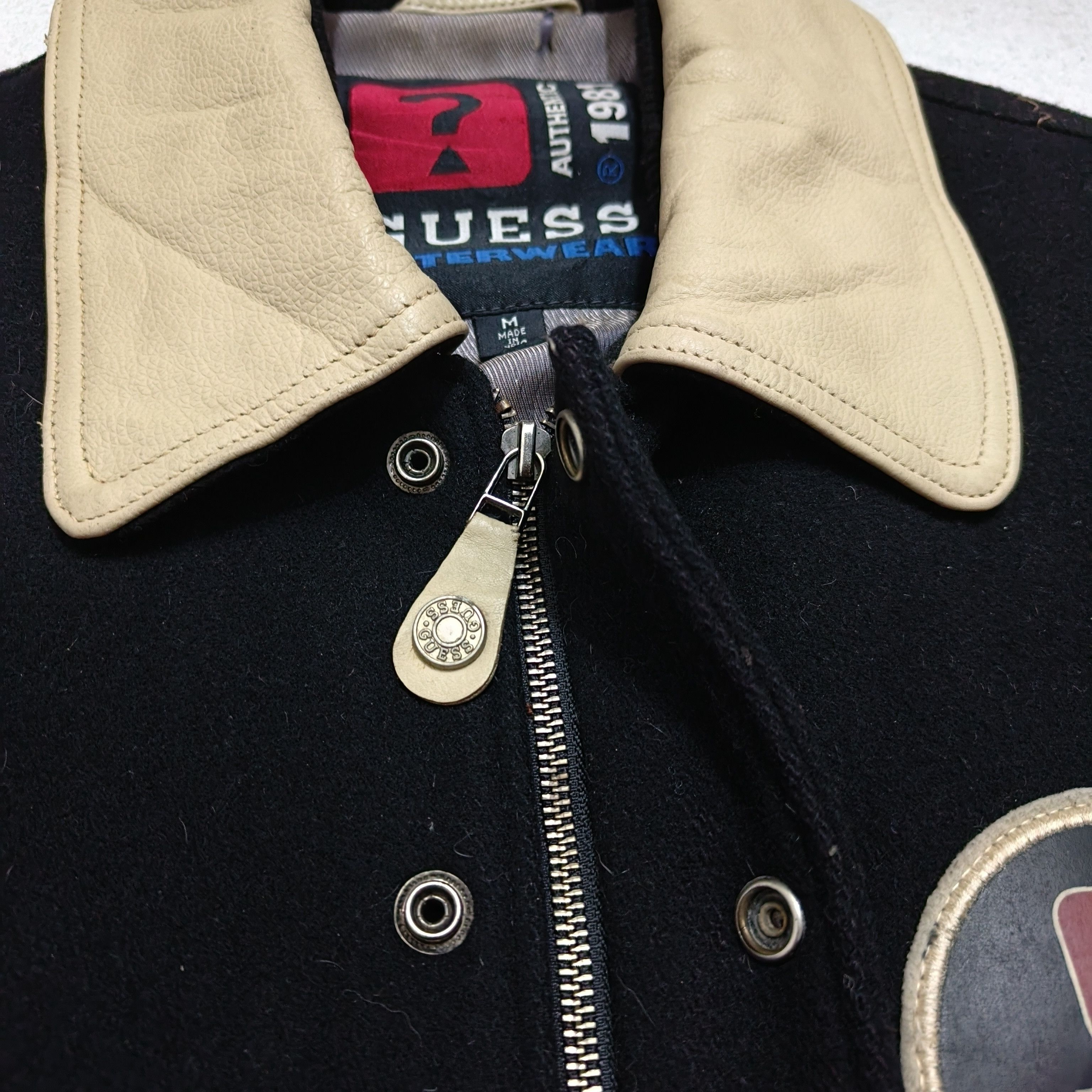 Guess Vintage Guess USA Big Logo Letterman Jacket Leather Sleeves Size US M / EU 48-50 / 2 - 5 Thumbnail