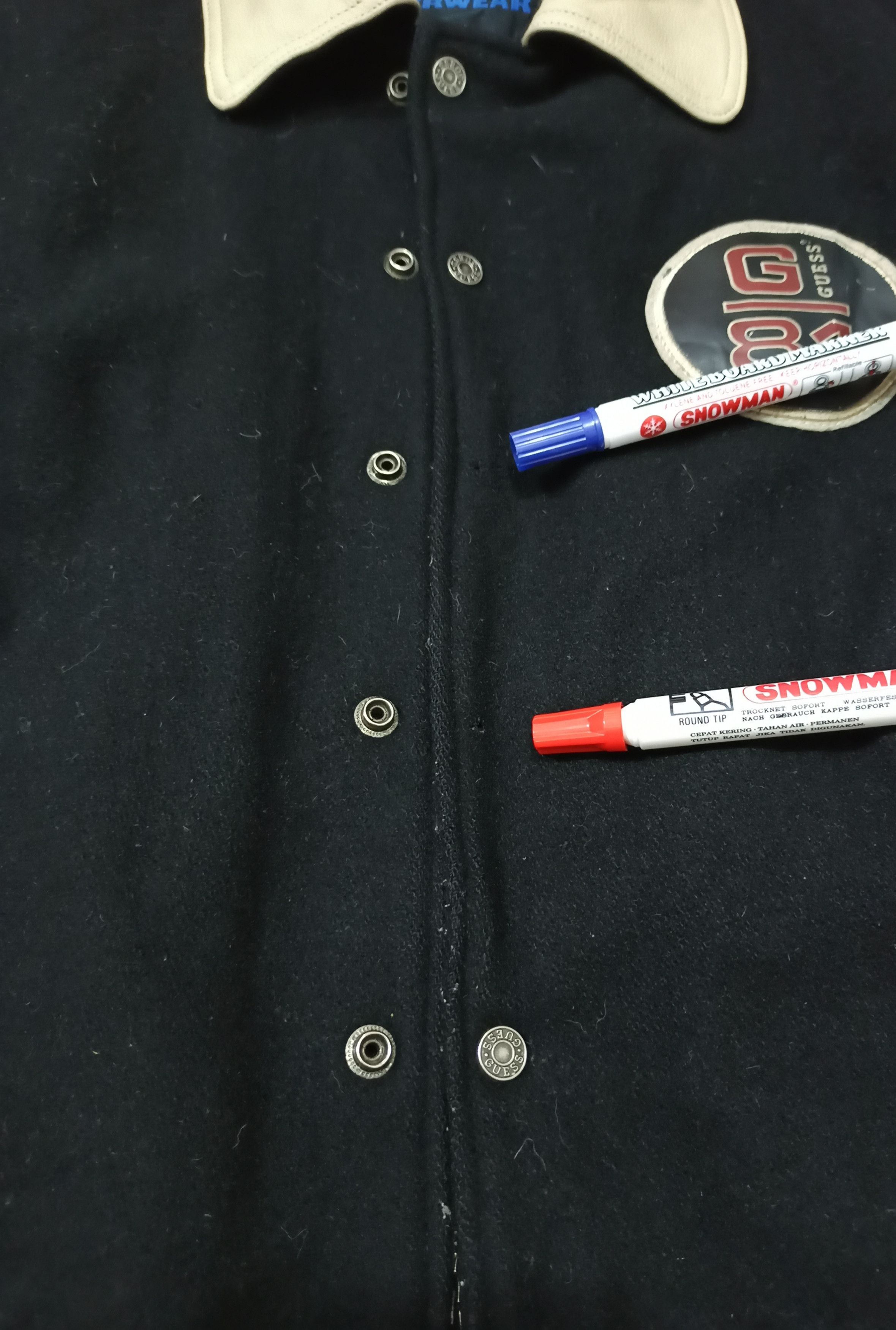 Guess Vintage Guess USA Big Logo Letterman Jacket Leather Sleeves Size US M / EU 48-50 / 2 - 9 Thumbnail