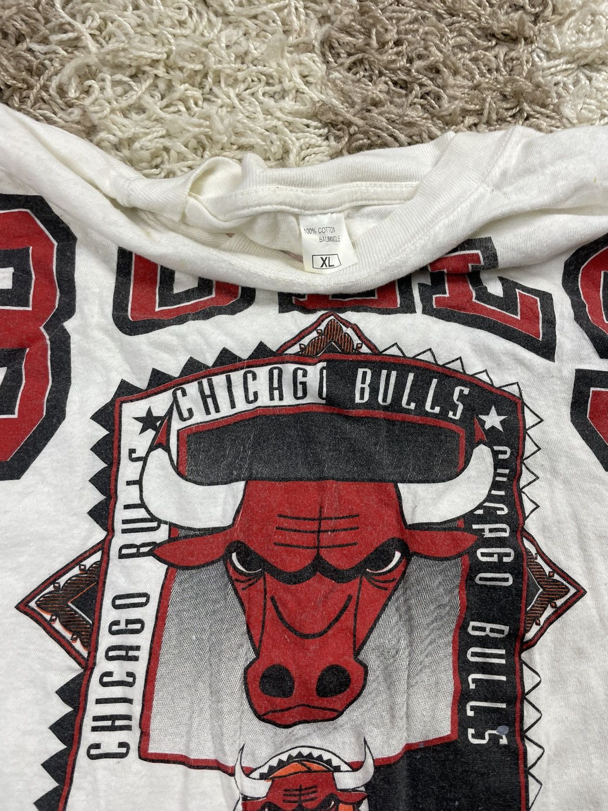 NBA × Vintage Vintage 1990s Chicago Bulls NBA Tee (Michael Jordan) Size US XL / EU 56 / 4 - 4 Thumbnail