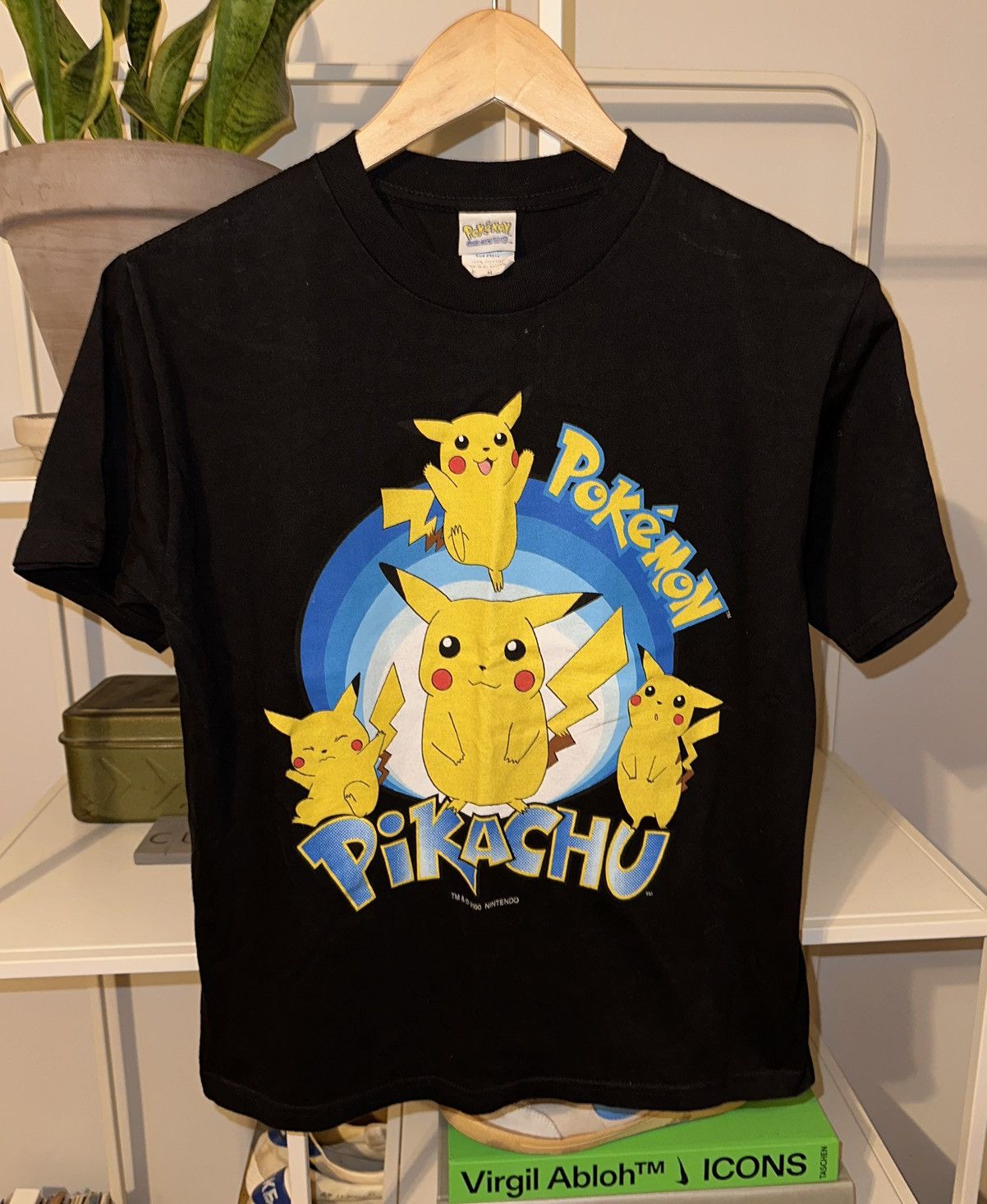 T-shirt Vintage Pokemon 2000 - Pikachu & Pichu Promo Lotteria - Blanc Taille L - Parfait état