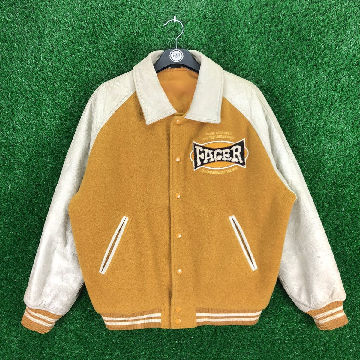 Vintage Vintage Varisity Jacket Leather Sleeve Fager Size US L / EU 52-54 / 3 - 4 Thumbnail