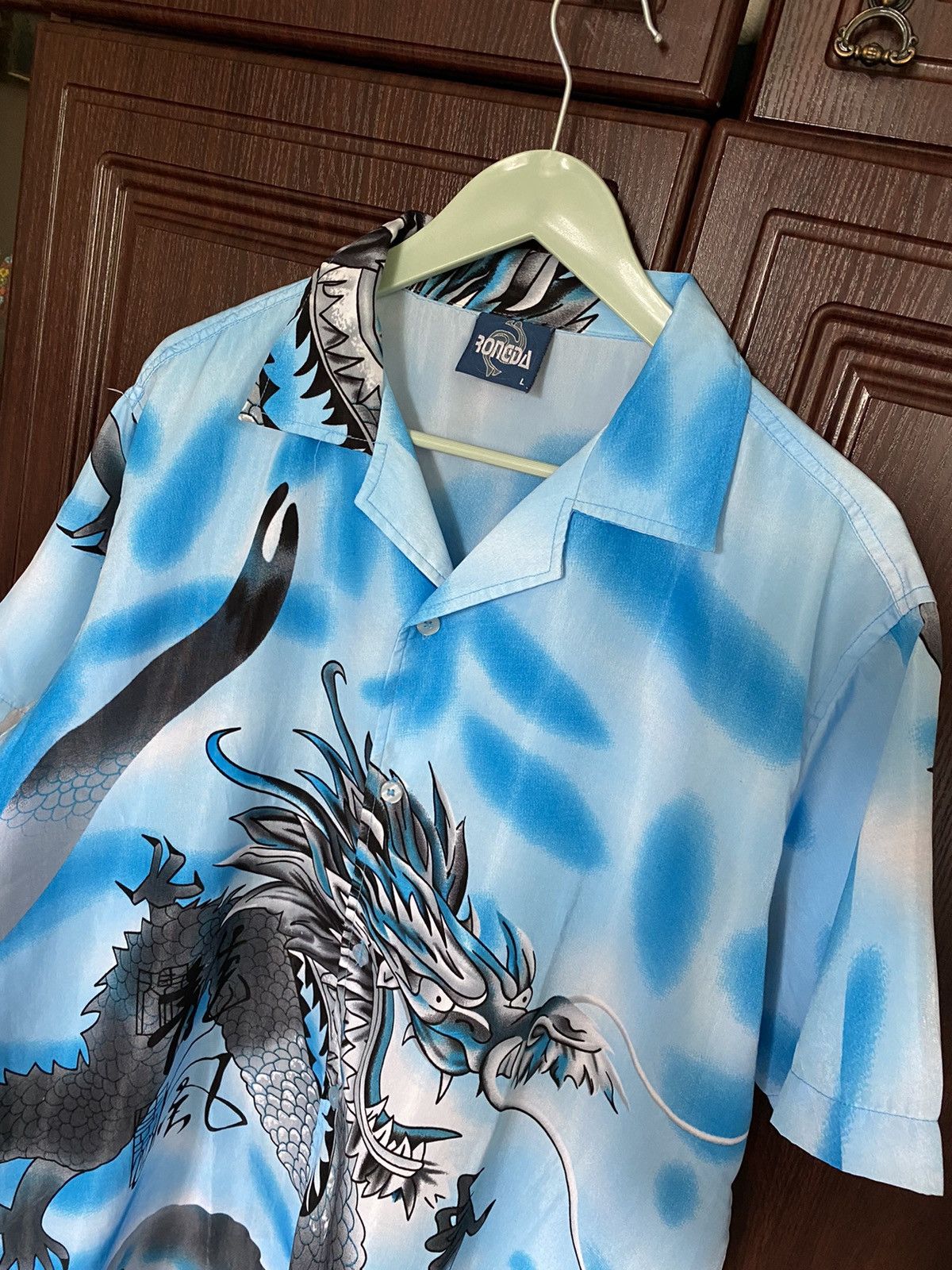 Japanese Brand Y2K Dragon Hawaiian Crazy Shirt Japanese Style Vintage Aloha Size US XL / EU 56 / 4 - 2 Thumbnail