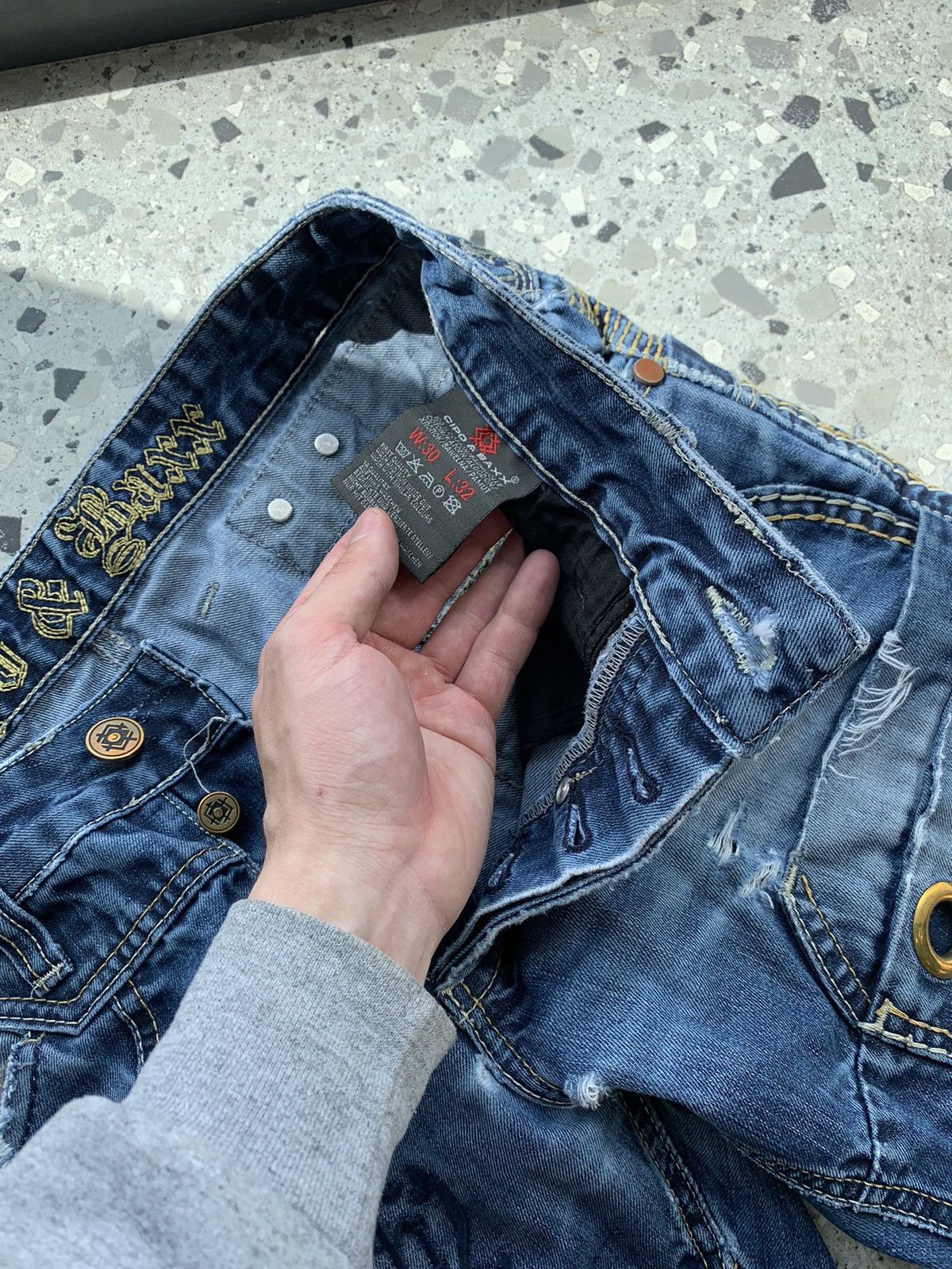 Japanese Brand RARE🔥CIPO&BAXX🔥 Distressed Y2K Jeans Bootcut Size US 32 / EU 48 - 6 Thumbnail